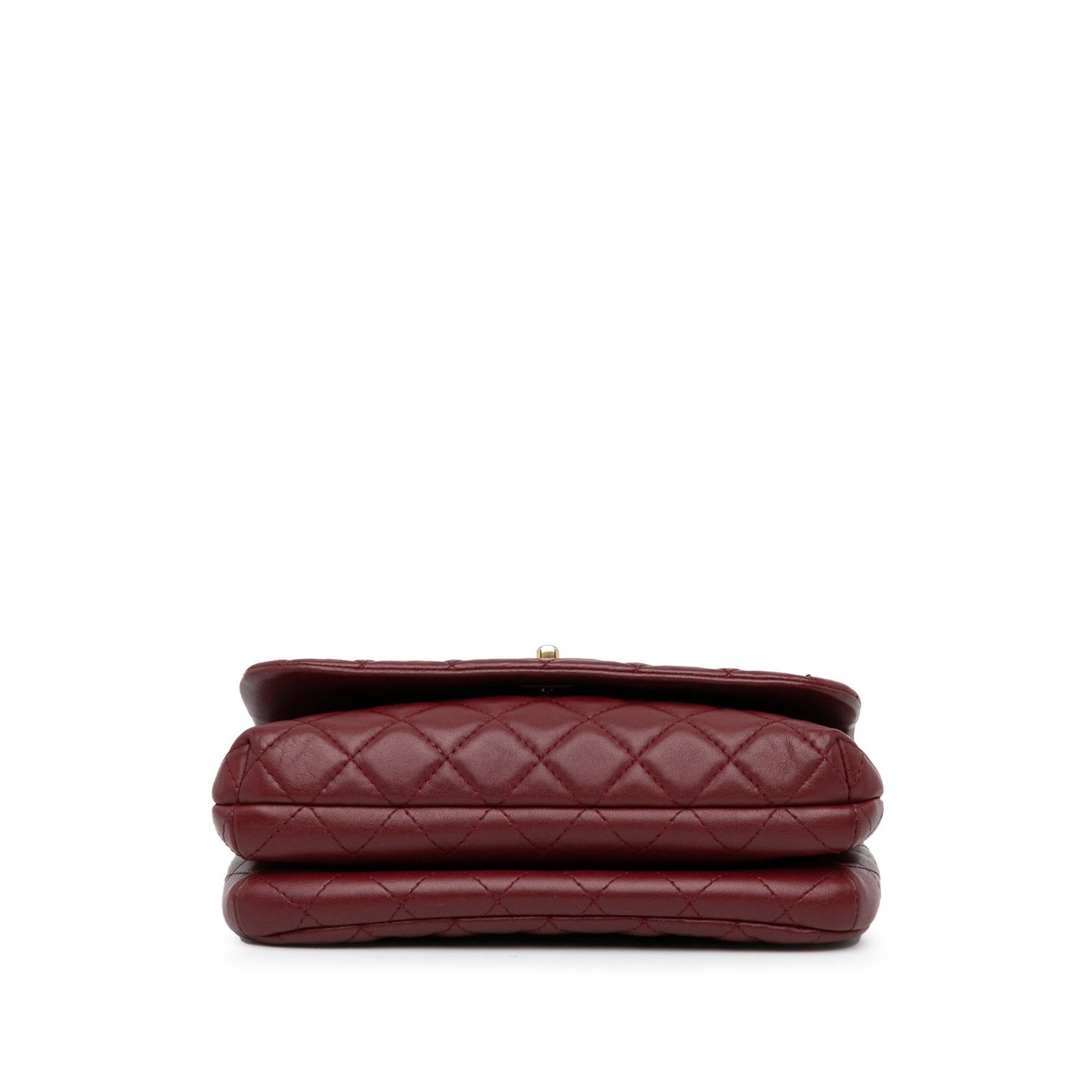 Chanel CC Quilted Lambskin Knock on Wood Satchel Bag