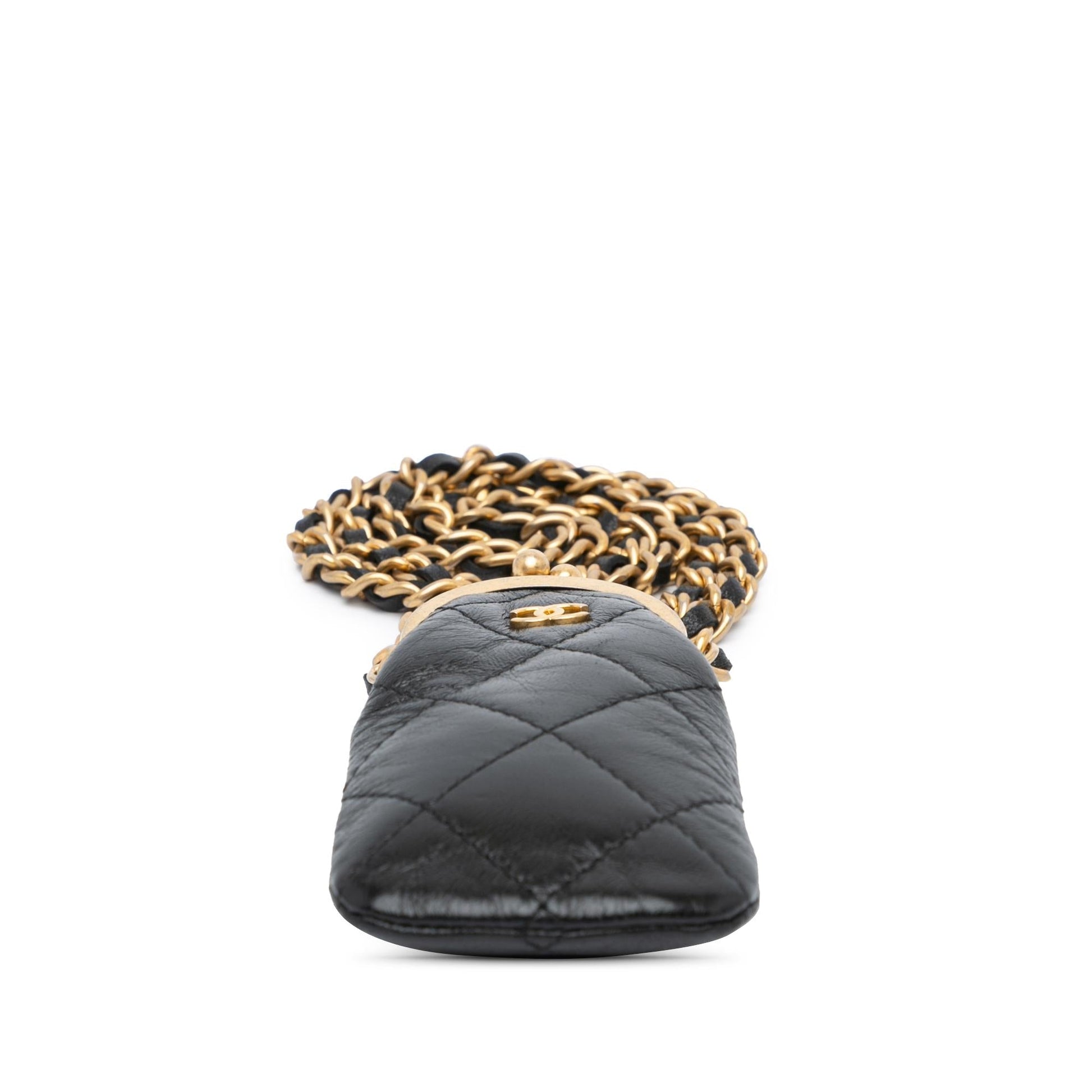 Chanel CC Quilted Lambskin Lipstick on Handbag