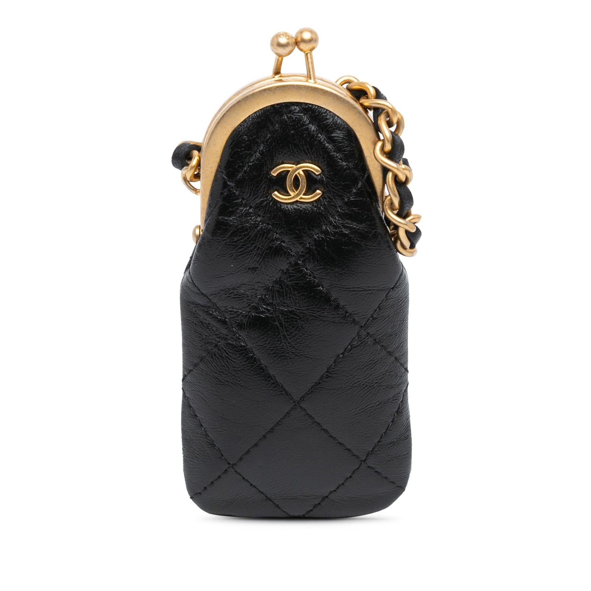 Chanel CC Quilted Lambskin Lipstick on Handbag