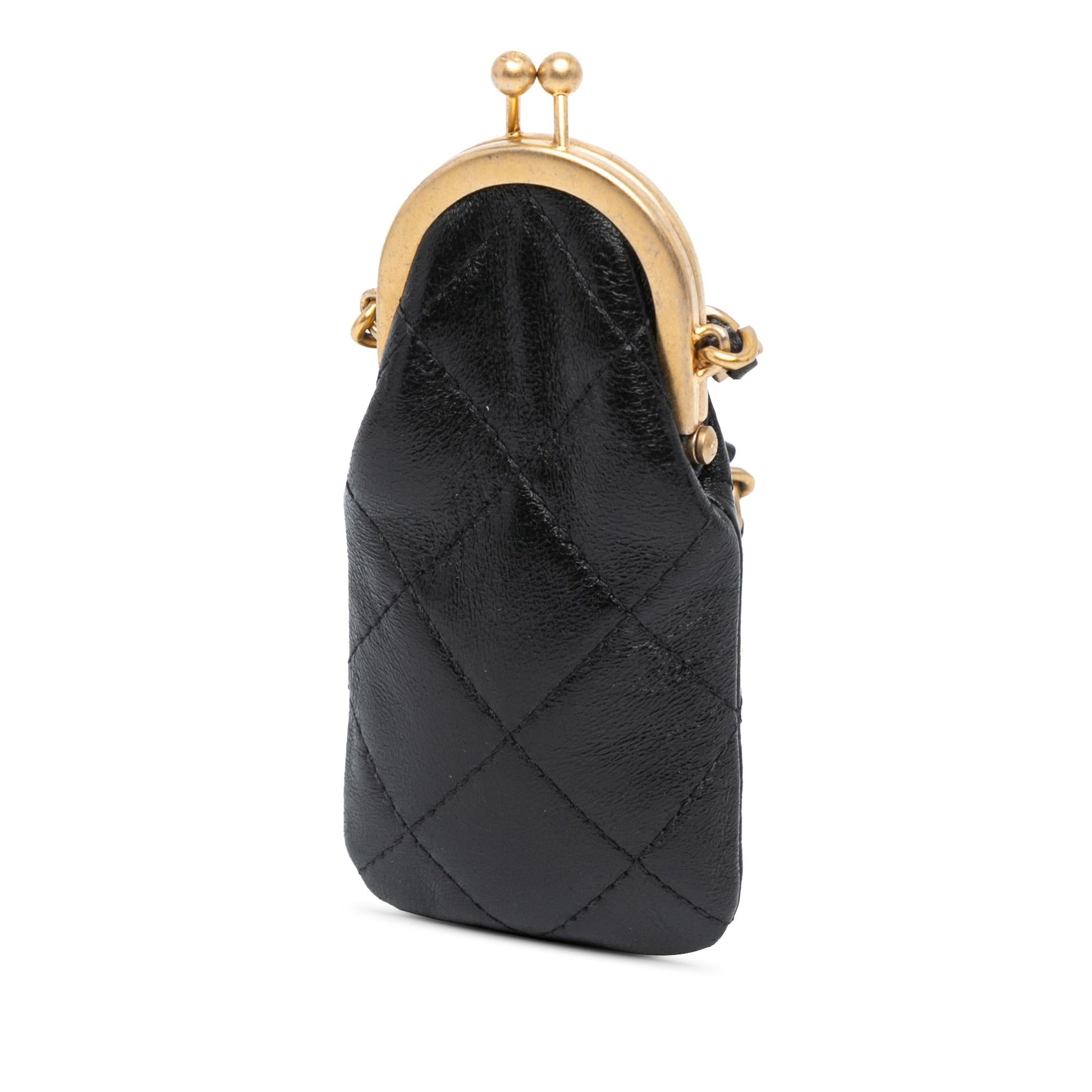 Chanel CC Quilted Lambskin Lipstick on Handbag