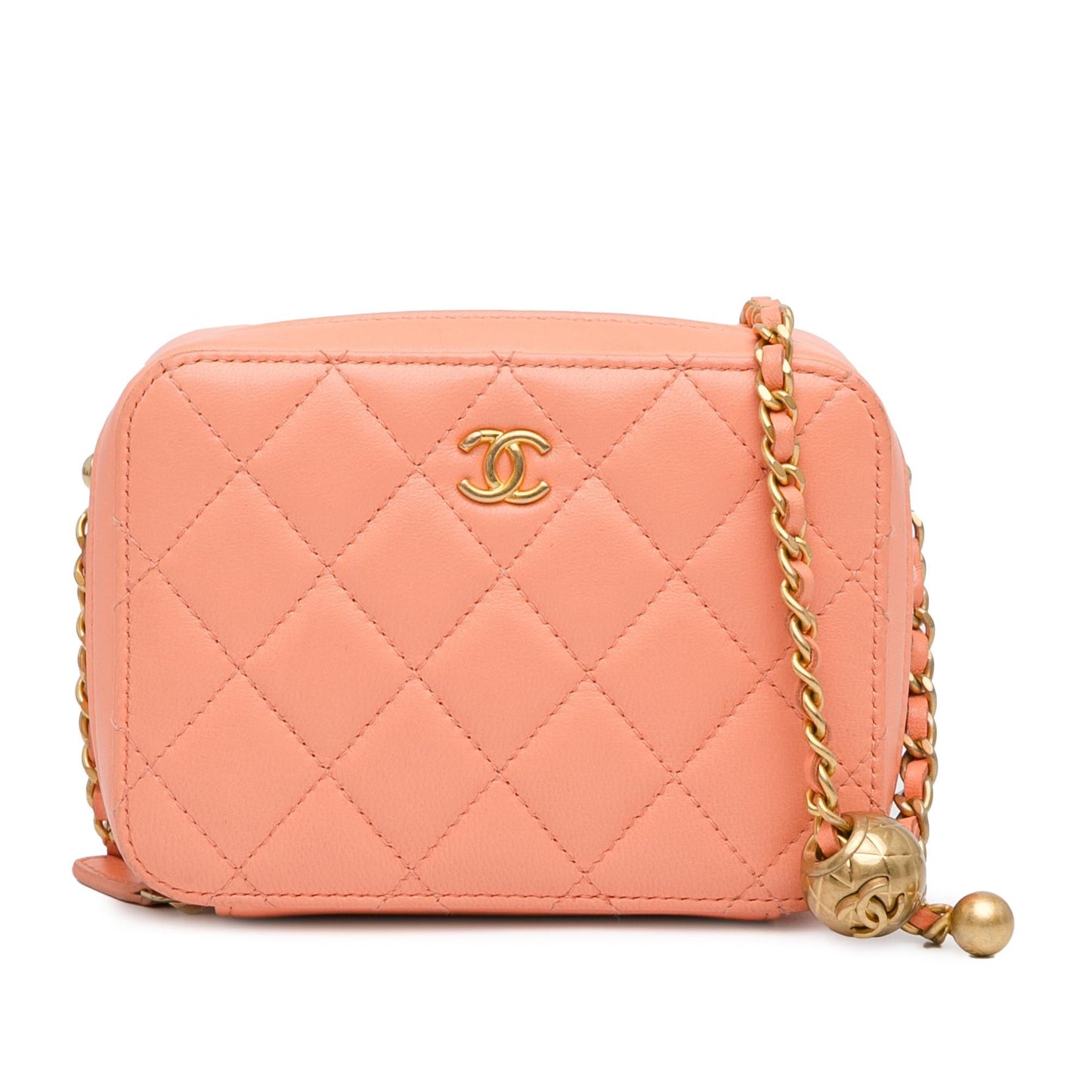 Chanel CC Quilted Lambskin Pearl Crush Camera Crossbody Bag Shg 5B4Yyg