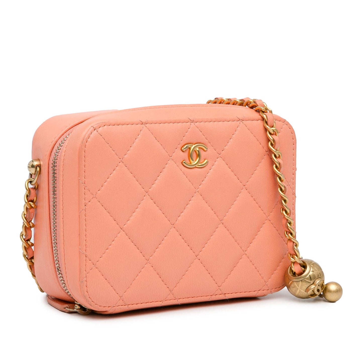 Chanel CC Quilted Lambskin Pearl Crush Camera Crossbody Bag