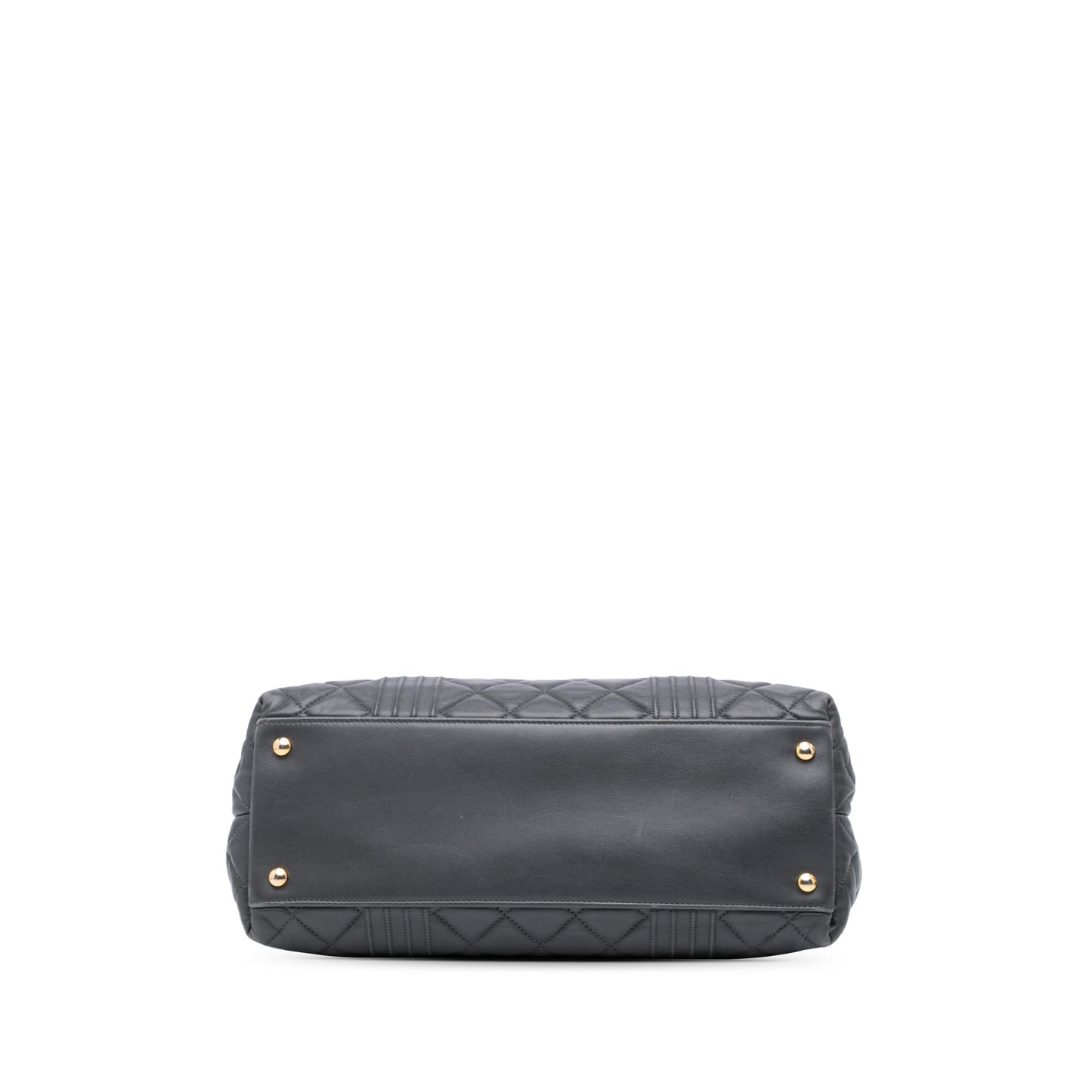 Chanel CC Quilted Lambskin Pin Tuck Tote Bag