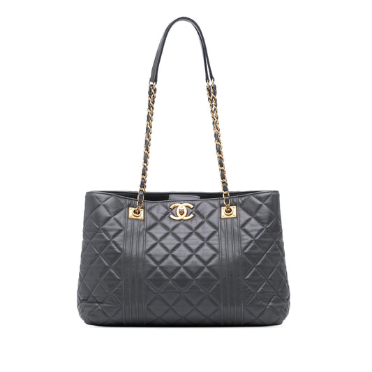 Chanel CC Quilted Lambskin Pin Tuck Tote Bag Tote 1