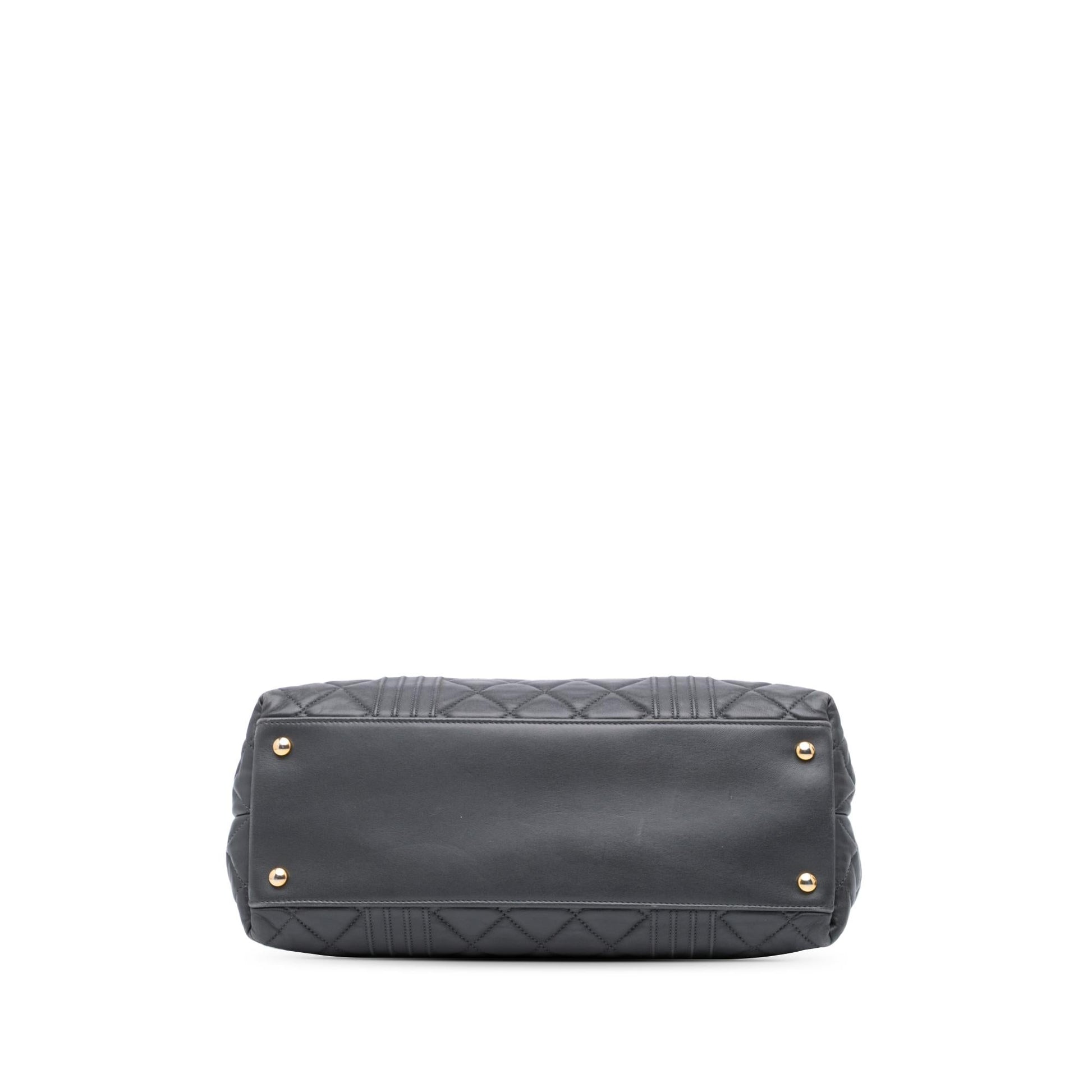 Chanel CC Quilted Lambskin Pin Tuck Tote Bag Tote 2