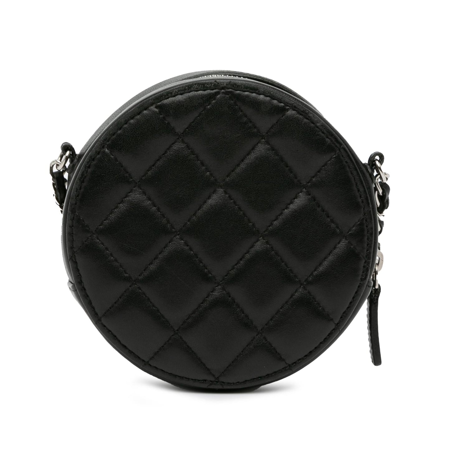 Chanel CC Quilted Lambskin Round SHG-s7cHe2 Clutch Bag