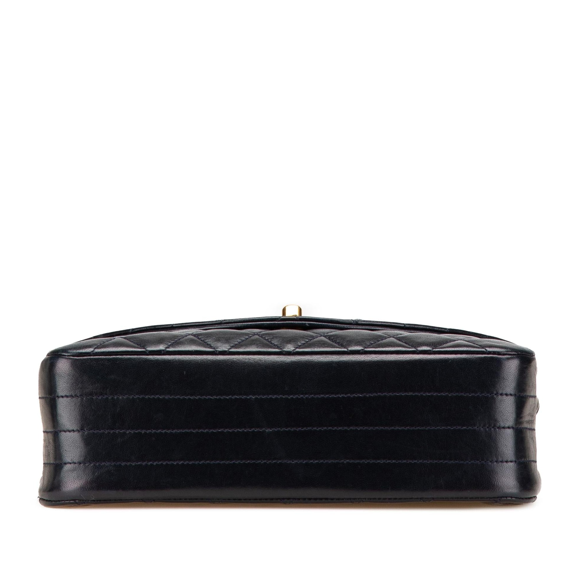 Chanel CC Quilted Lambskin Round Flap Handbag
