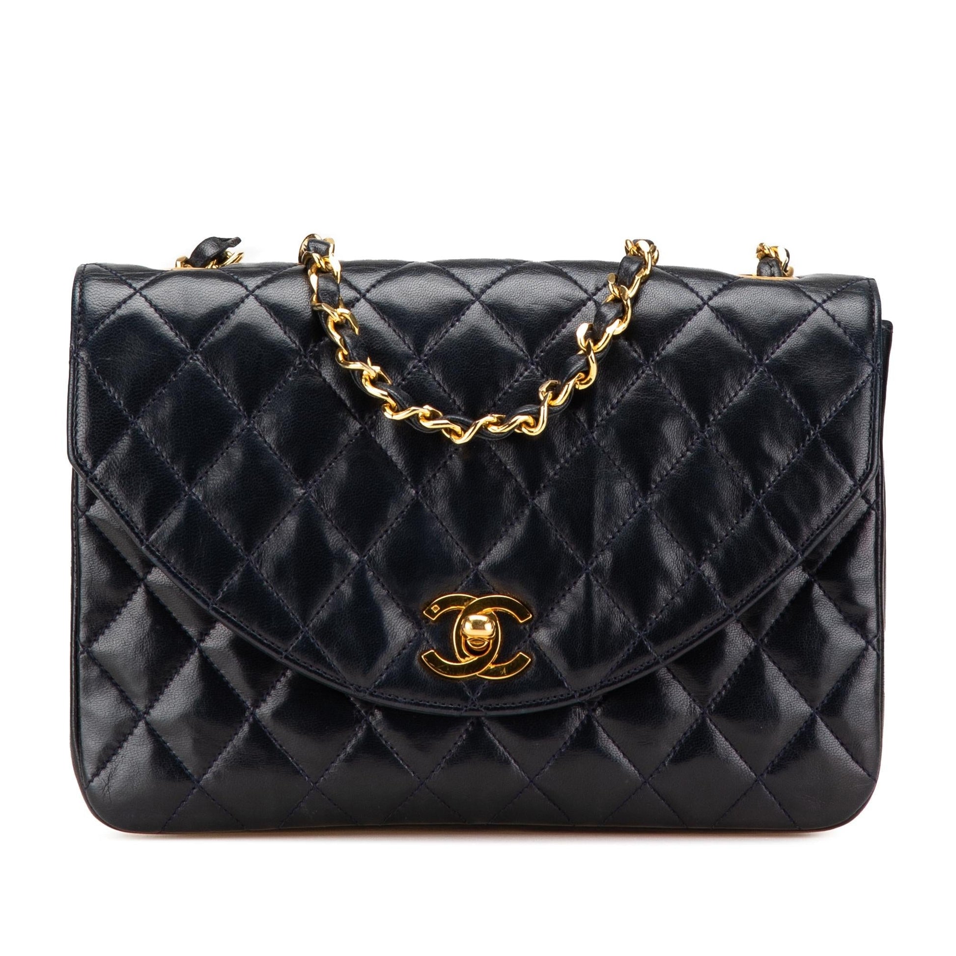 Chanel CC Quilted Lambskin Round Flap Handbag Flap 2