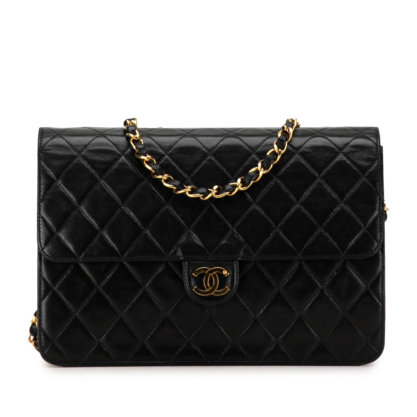 Chanel CC Quilted Lambskin Single Flap SHG-O86IKP Handbag
