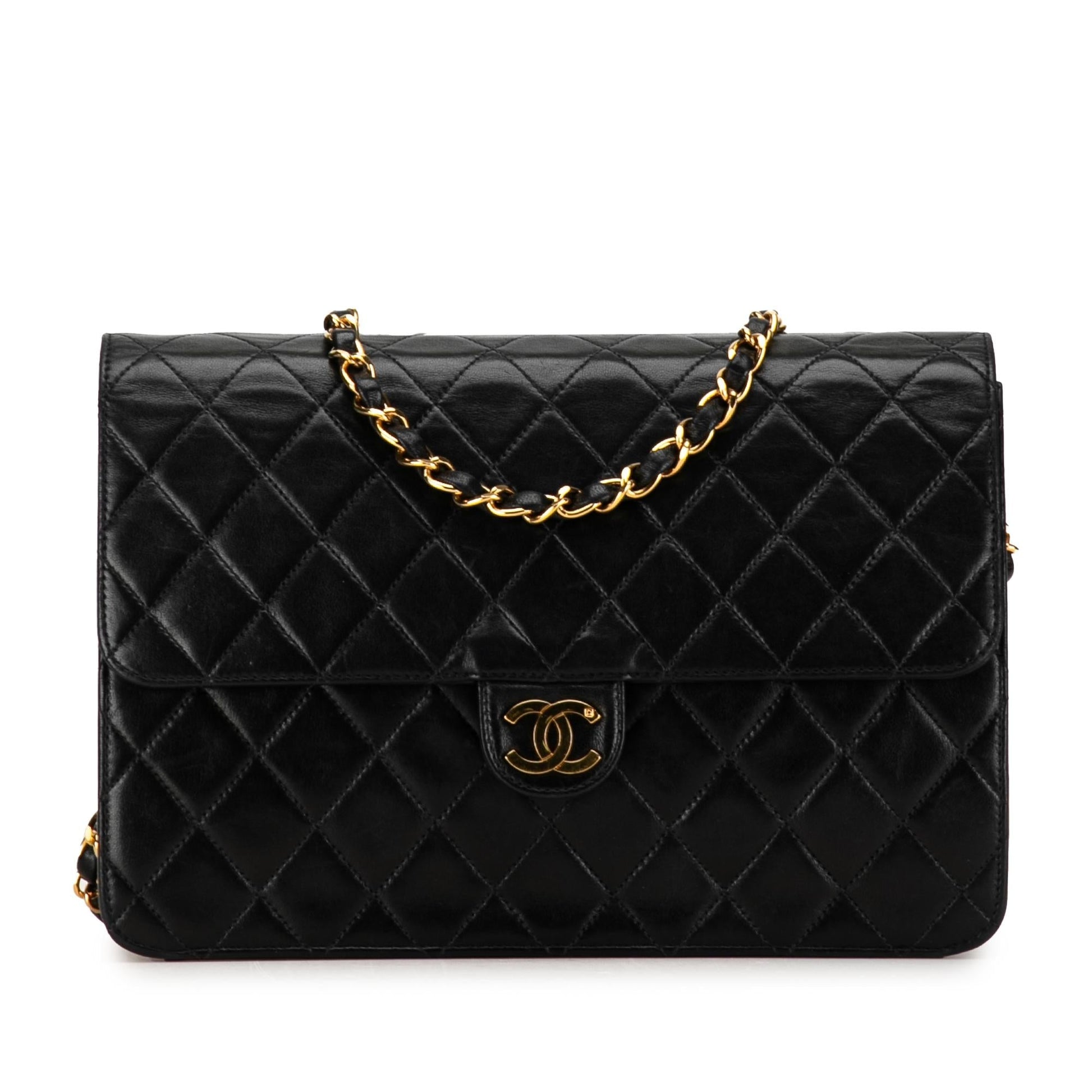 Chanel CC Quilted Lambskin Single Flap SHG-O86IKP Handbag