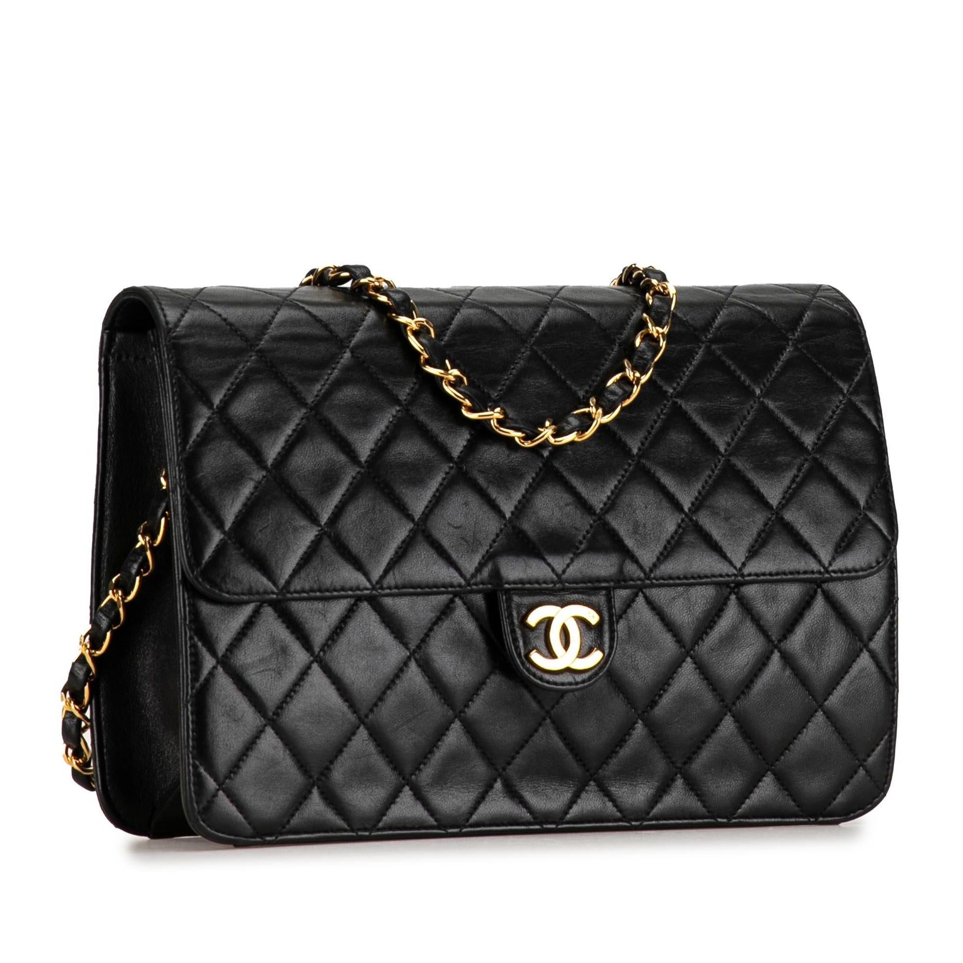 Chanel CC Quilted Lambskin Single Flap SHG-O86IKP Handbag