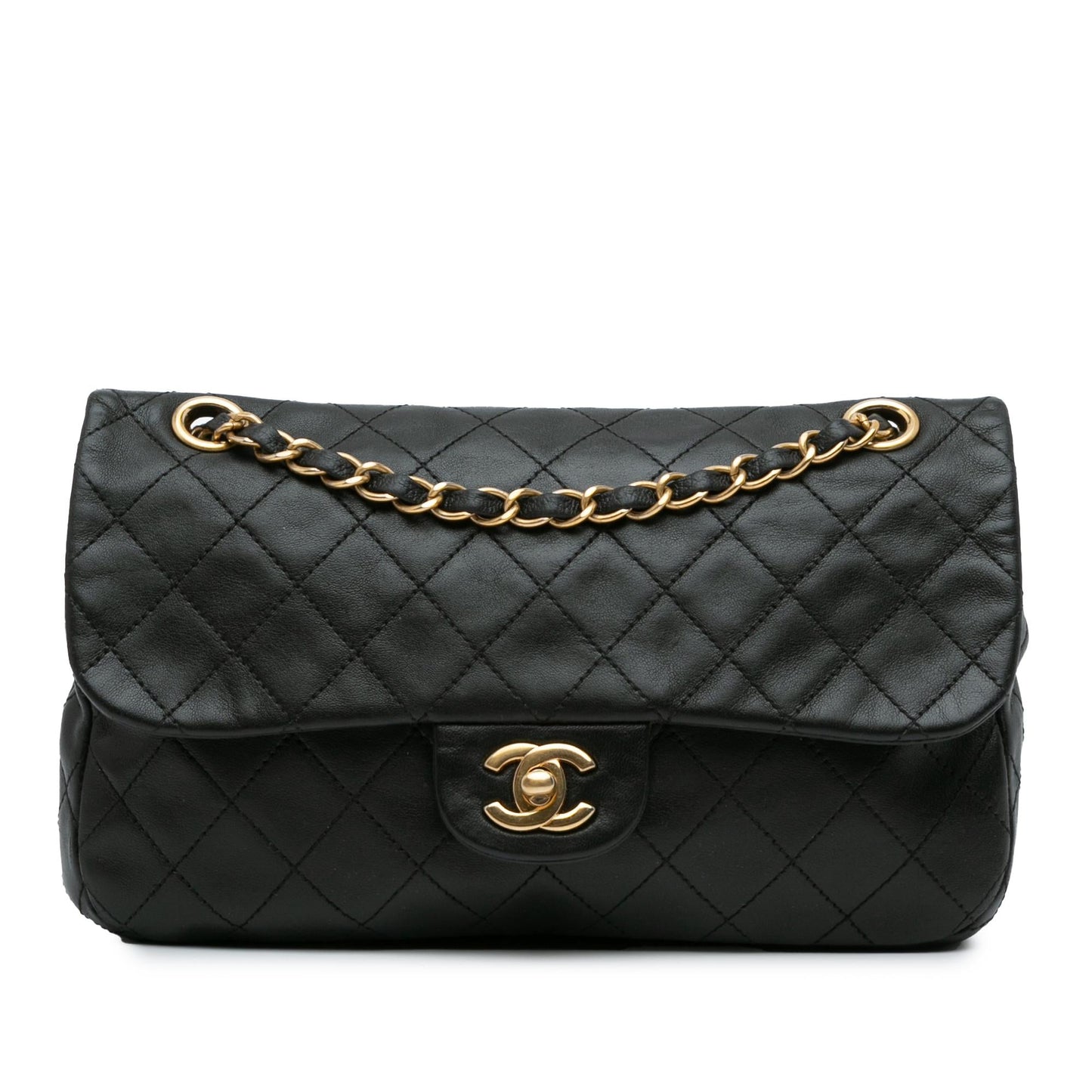 Chanel CC Quilted Lambskin Single Flap SHG-6cPogF Handbag