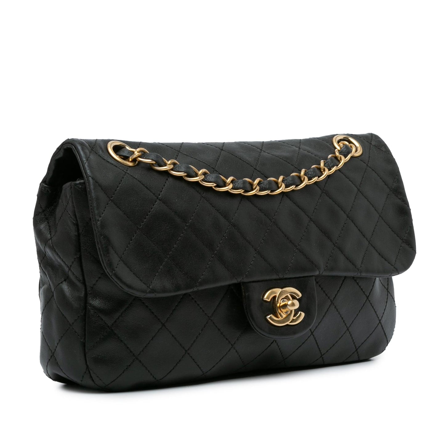 Chanel CC Quilted Lambskin Single Flap SHG-6cPogF Handbag
