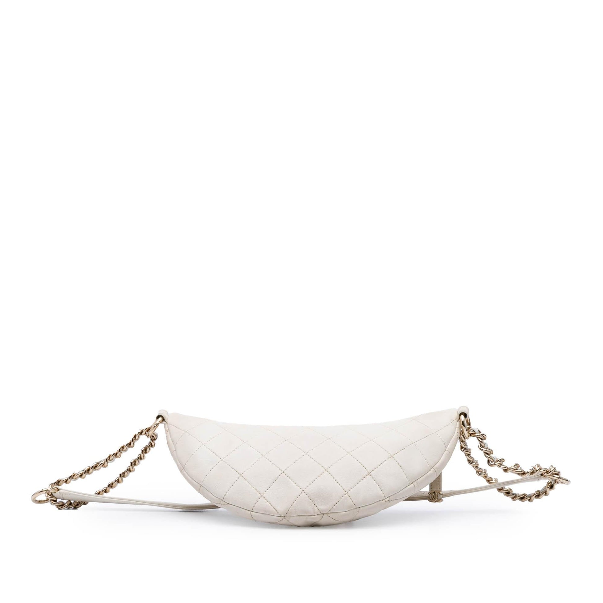 Chanel CC Quilted Lambskin Studded Logo Belt