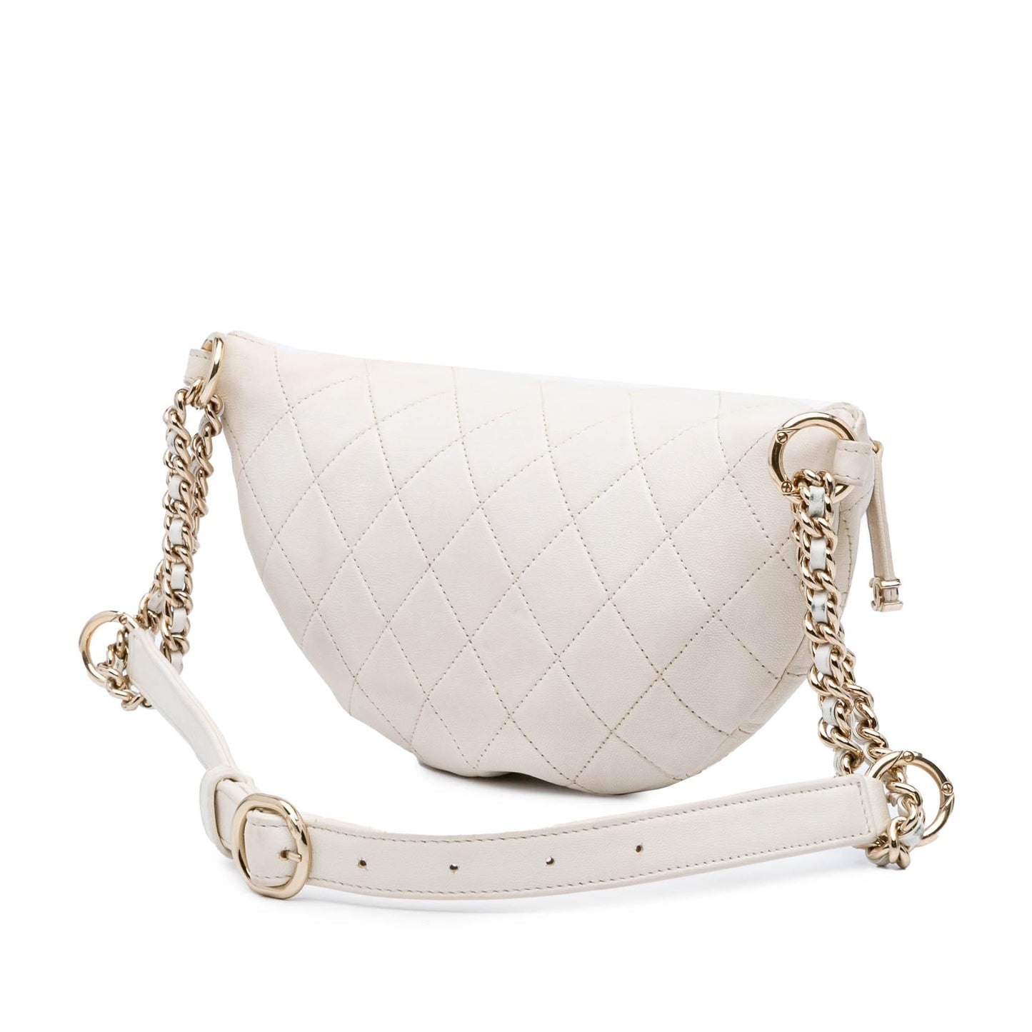 Chanel CC Quilted Lambskin Studded Logo Belt