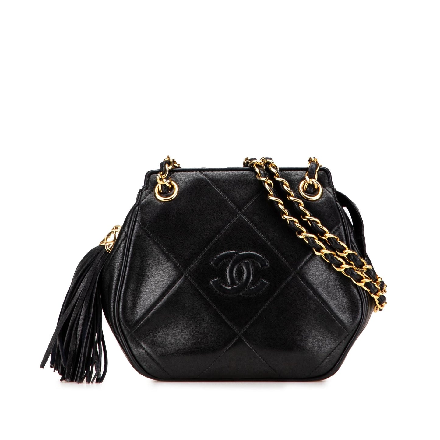 Chanel CC Quilted Lambskin Tassel Crossbody Bag Crossbody 1