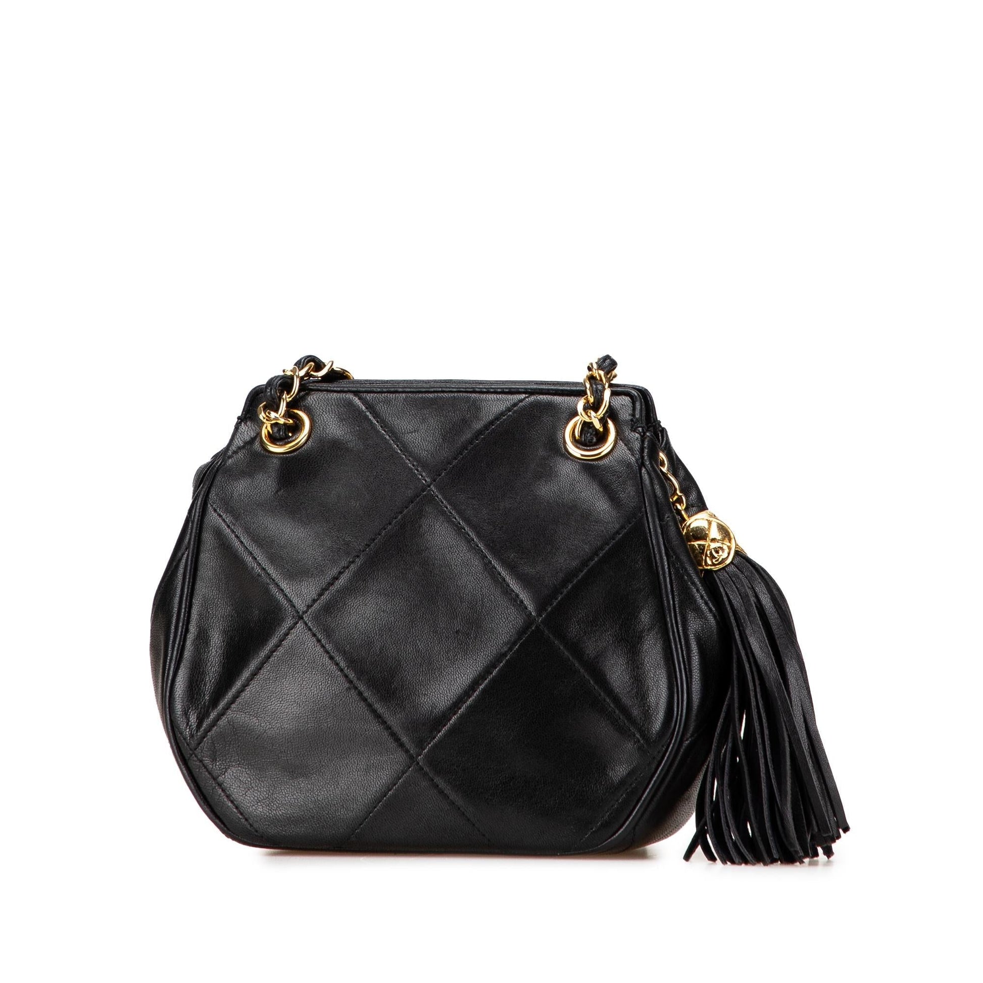 Chanel CC Quilted Lambskin Tassel Crossbody Bag Crossbody 1