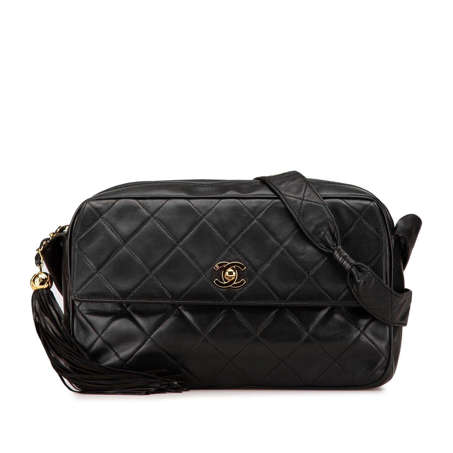 Chanel CC Quilted Lambskin Tassel Crossbody Bag Crossbody 2