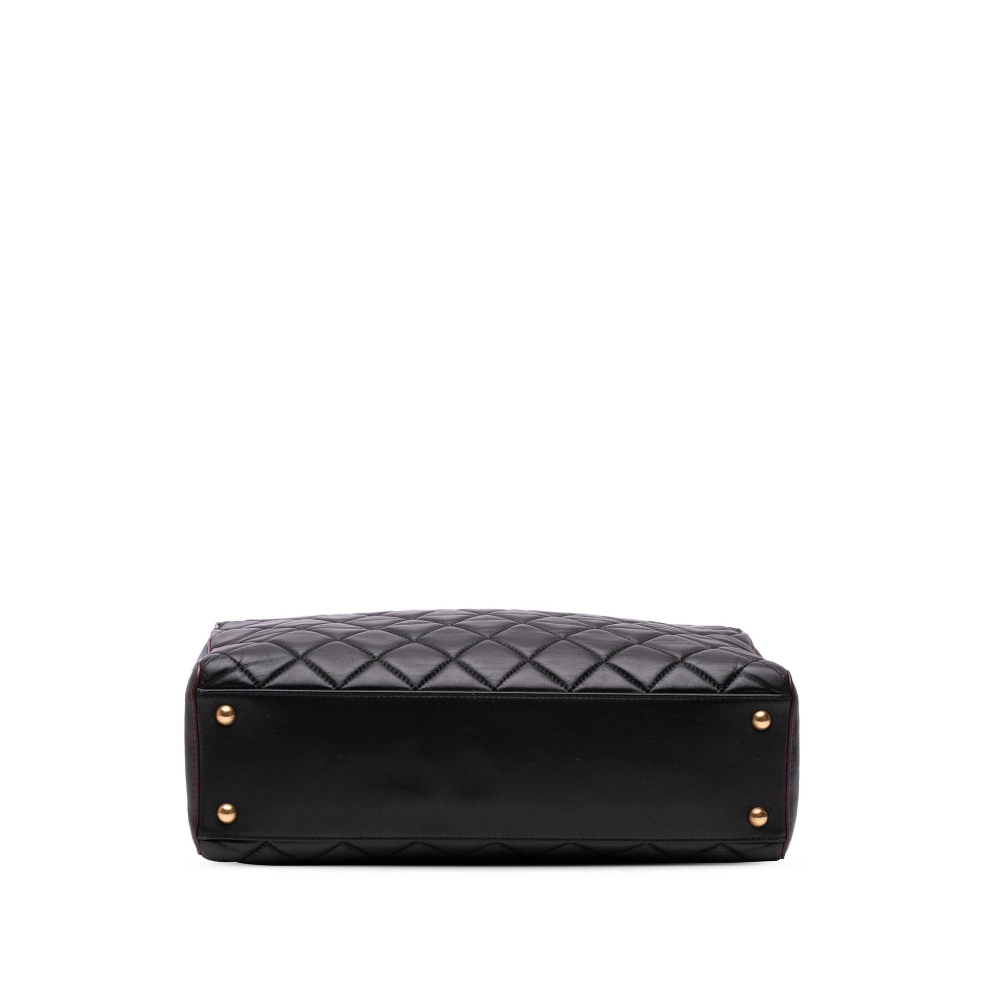 Chanel CC Quilted Lambskin Turnlock Tote Bag Tote 1