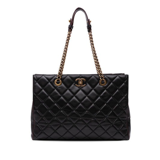 Chanel CC Quilted Lambskin Turnlock Tote Bag Tote 1