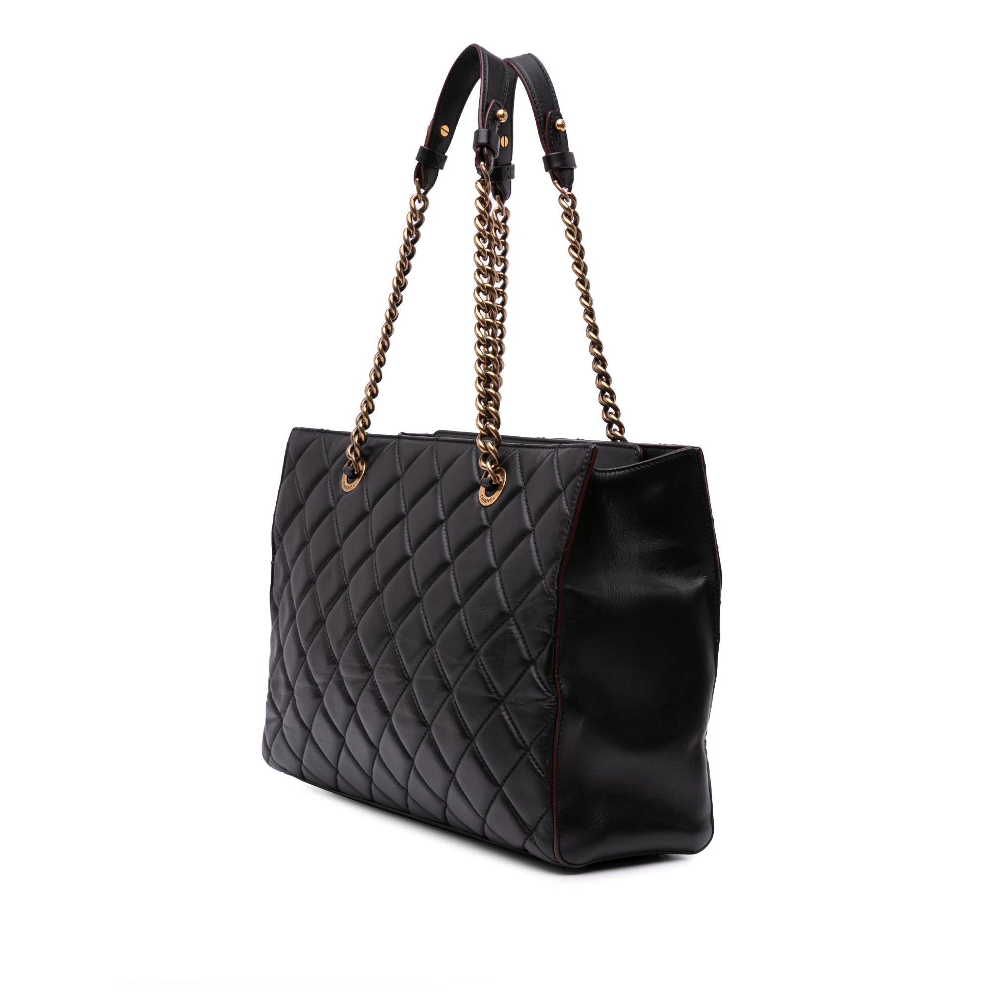 Chanel CC Quilted Lambskin Turnlock Tote Bag Tote 1
