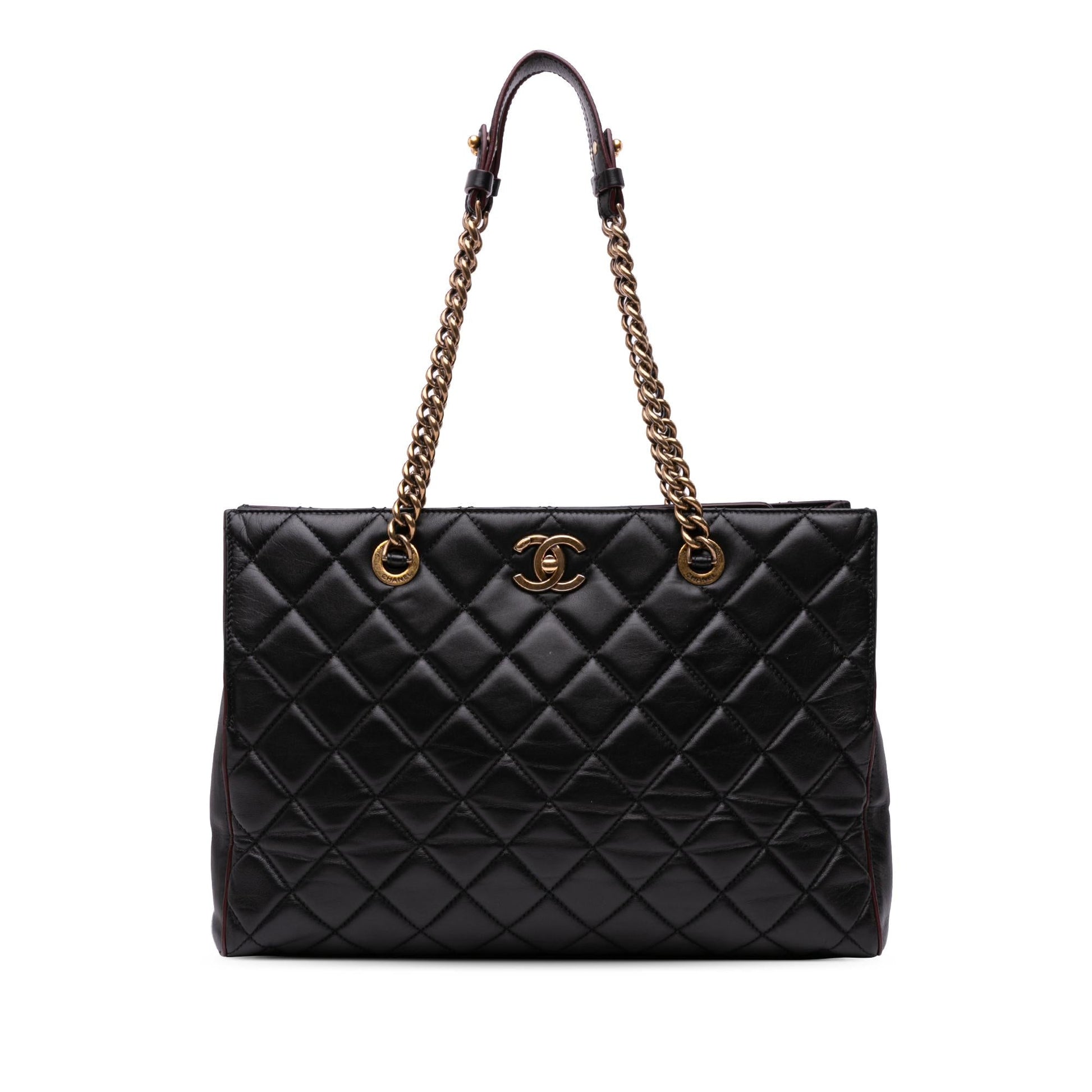 Chanel CC Quilted Lambskin Turnlock Tote Bag Tote 2