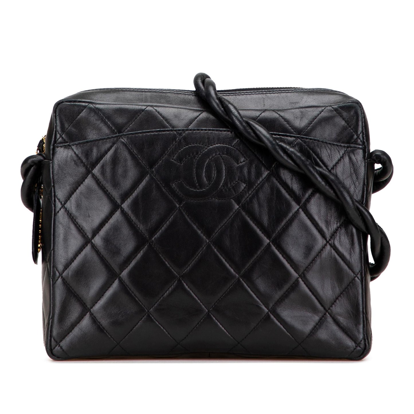 Chanel CC Quilted Lambskin Twisted Crossbody Bag