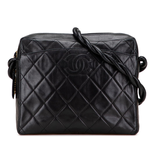 Chanel CC Quilted Lambskin Twisted Crossbody Bag