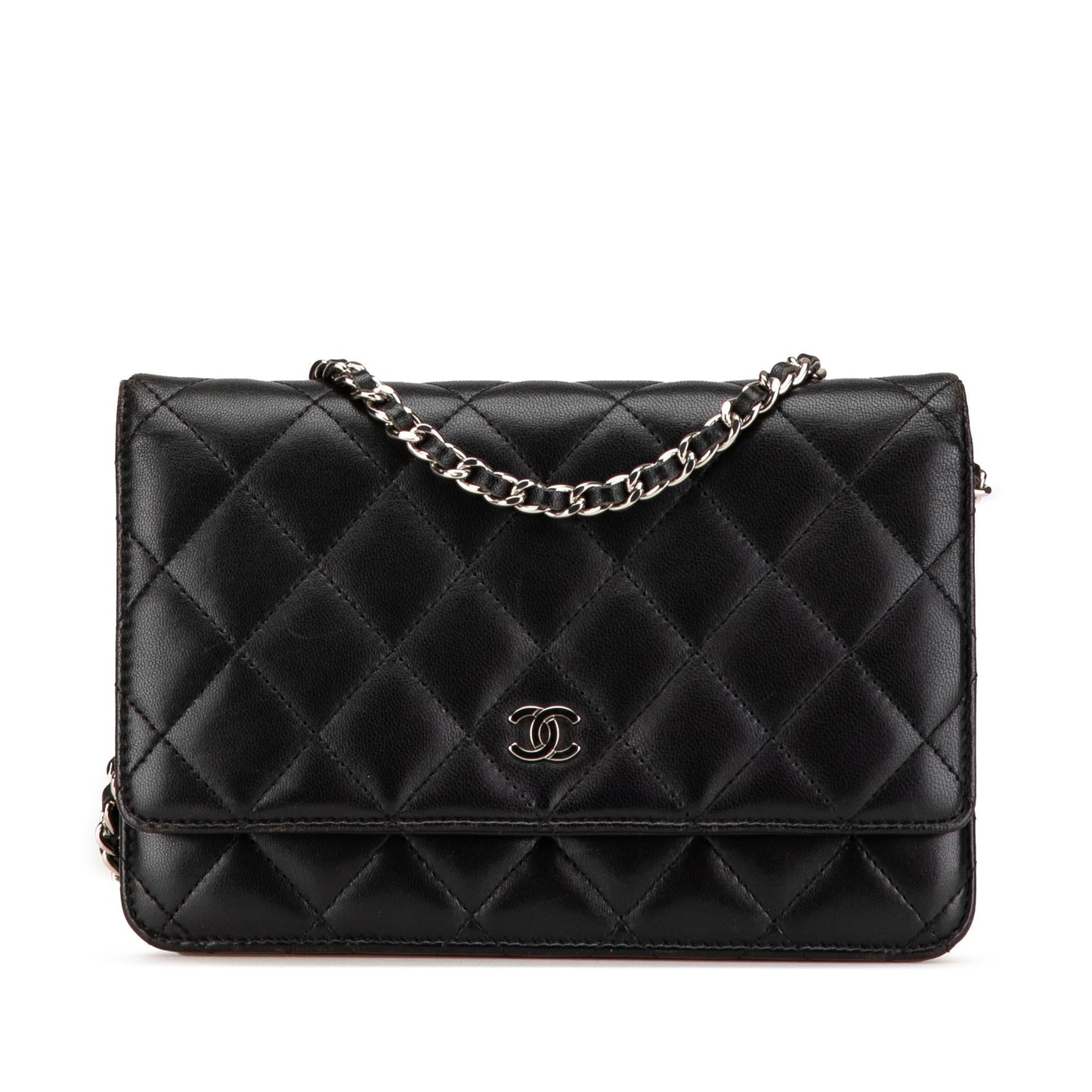 Chanel CC Quilted Lambskin On Wallet Case On Chain