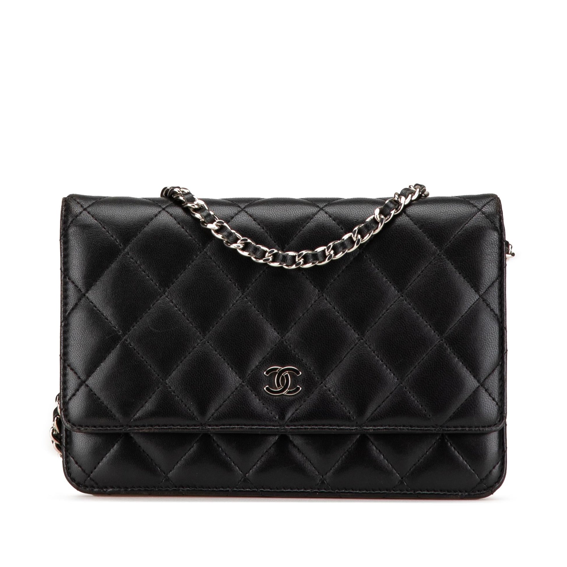 Chanel CC Quilted Lambskin On Wallet Case On Chain
