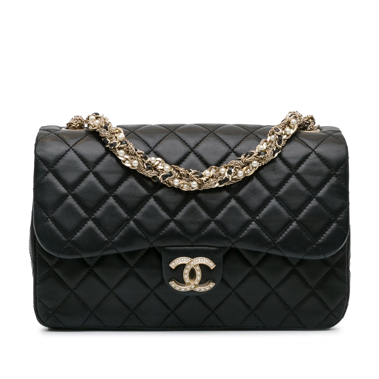 Chanel CC Quilted Lambskin Westminster Pearl Flap Handbag