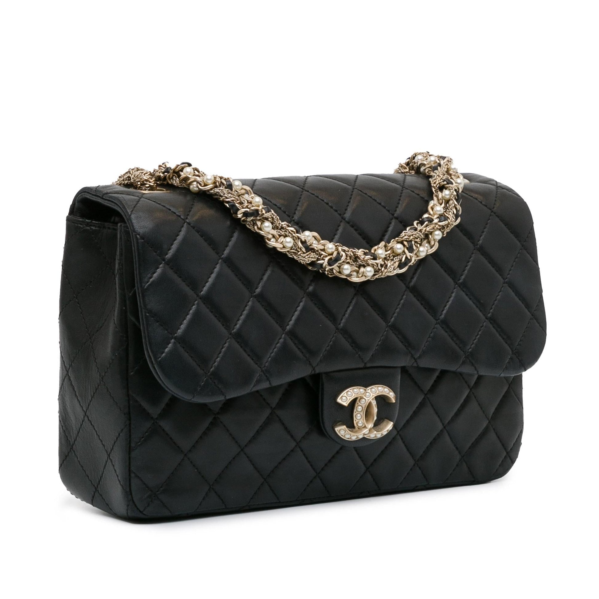 Chanel CC Quilted Lambskin Westminster Pearl Flap Handbag