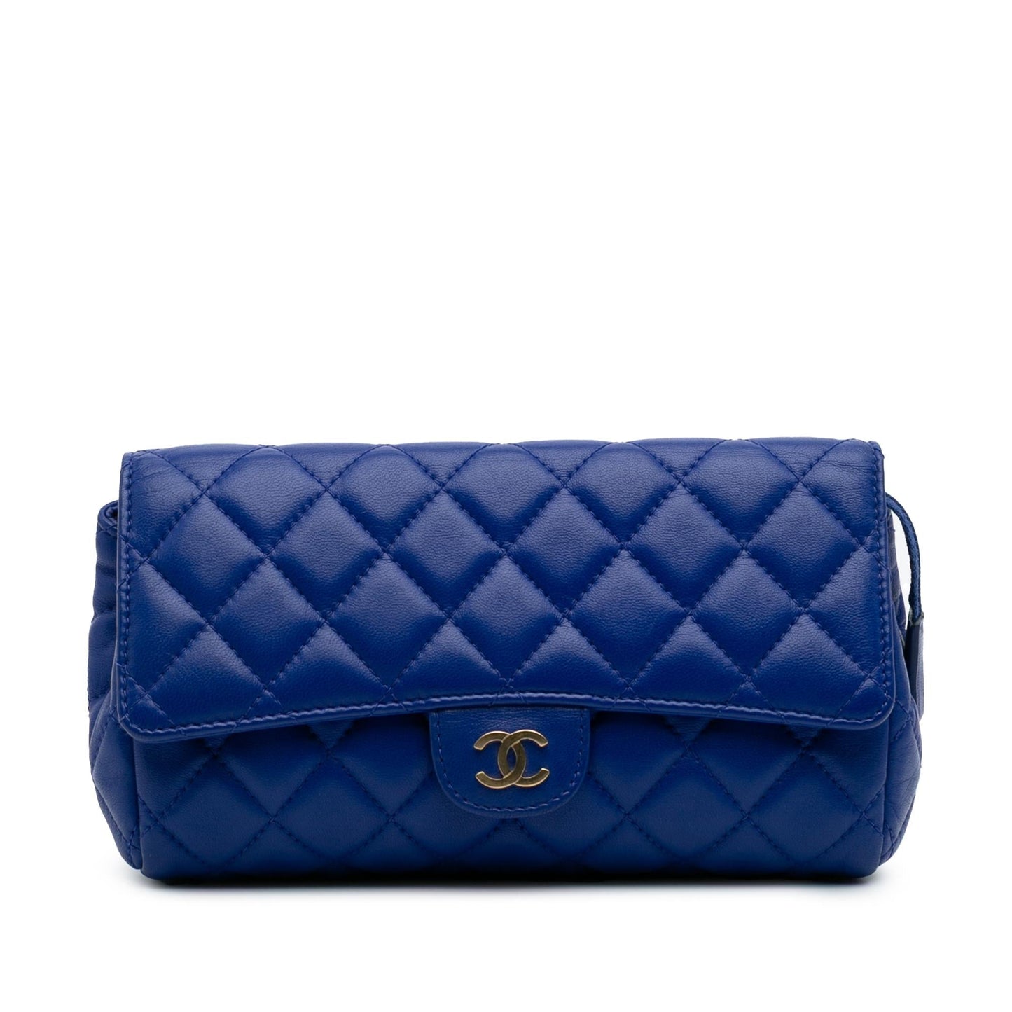 Chanel CC Quilted Lambskin Zip Vanity Flap Handbag