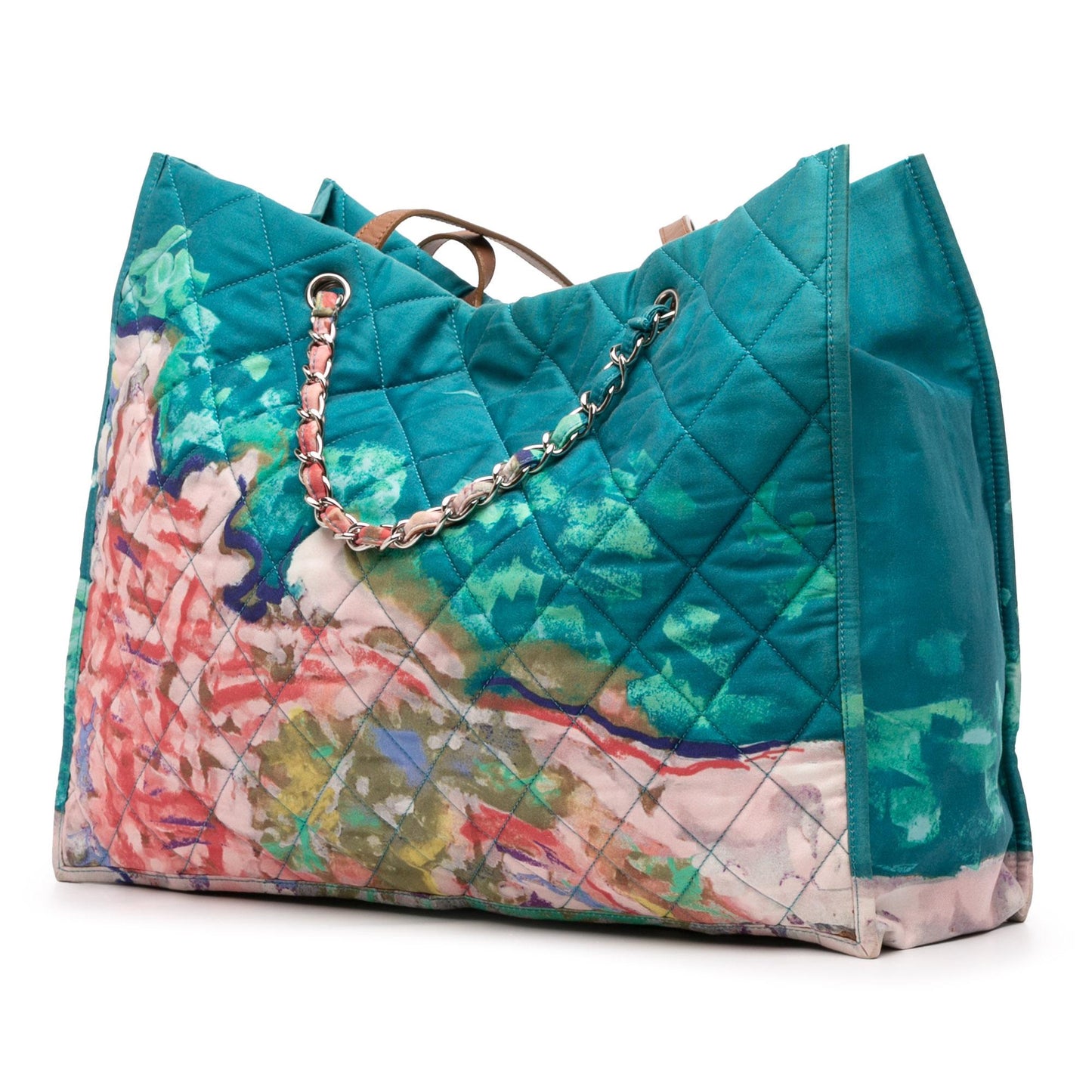 Chanel CC Quilted Nylon Graffiti Watercolour Shopping Tote Bag