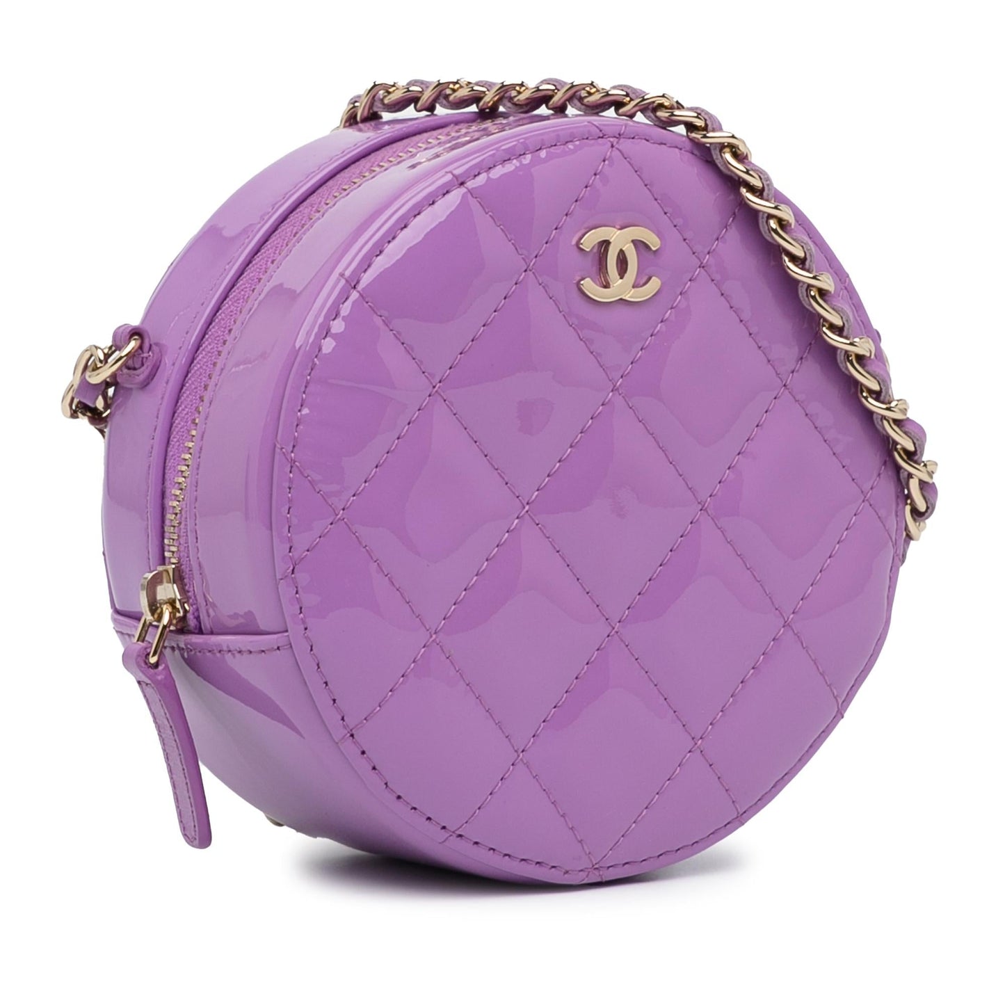 Chanel CC Quilted Patent Round SHG-g7ORNQ Clutch Bag