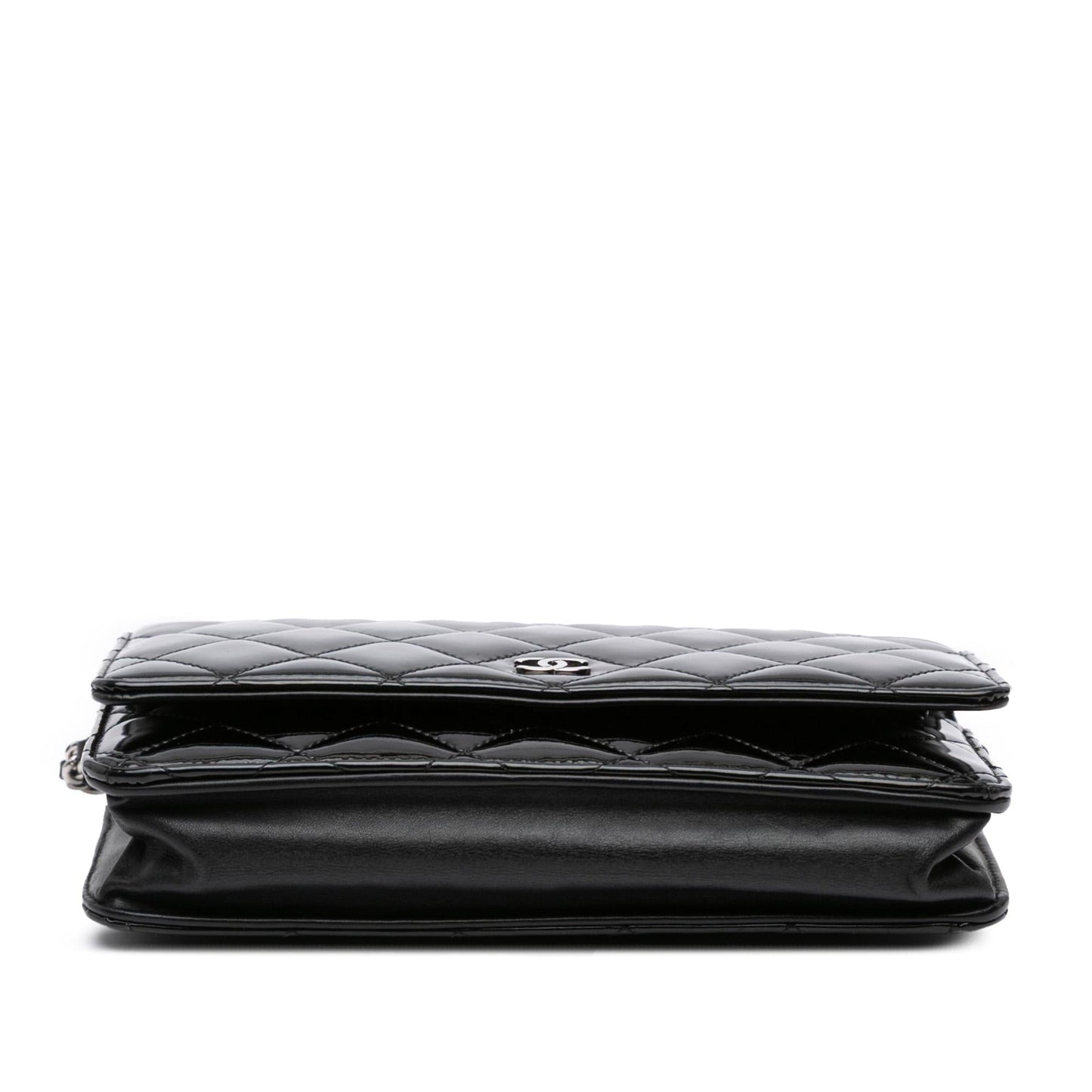 Chanel CC Quilted Patent On Wallet Case On Chain