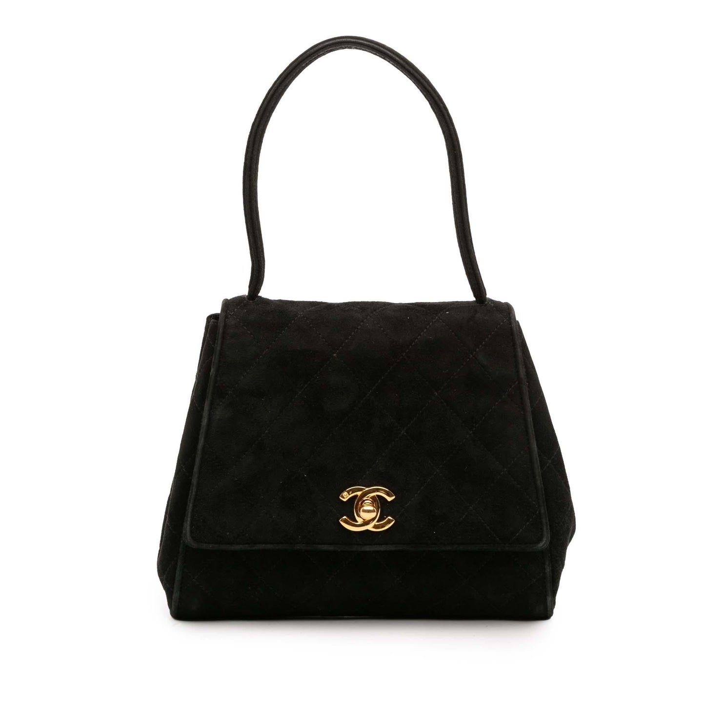 Chanel CC Quilted Velvet Flap Handbag