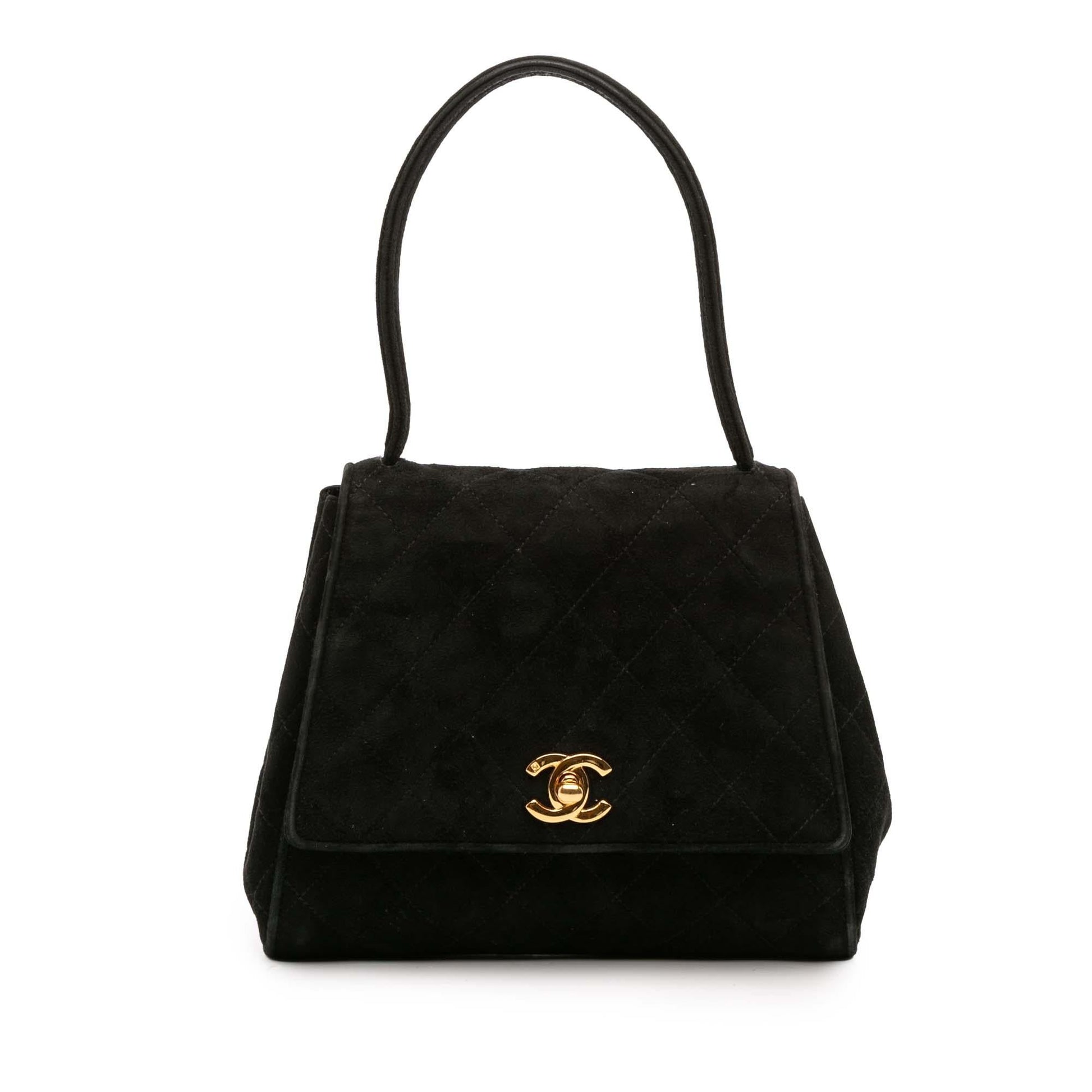 Chanel CC Quilted Velvet Flap Handbag