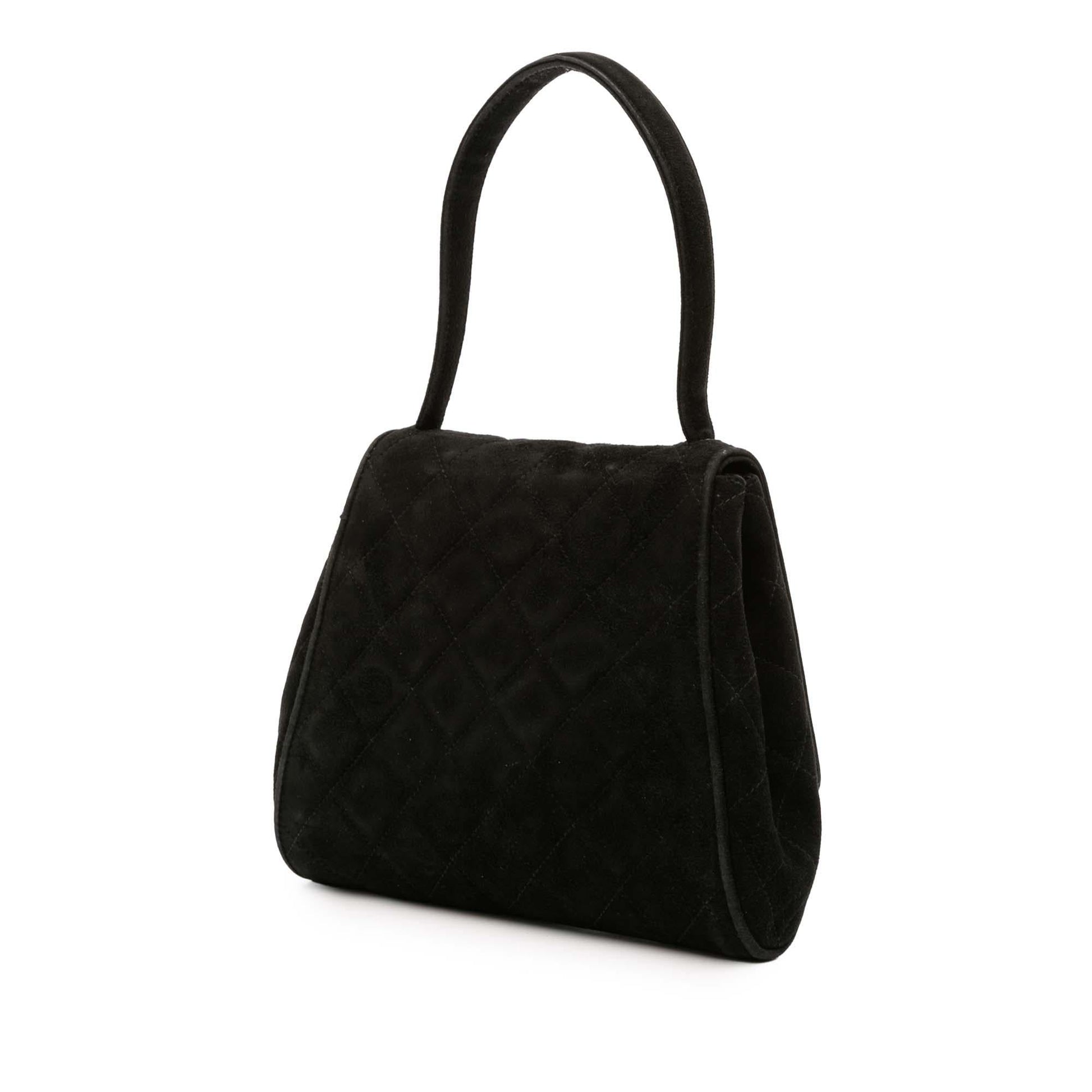 Chanel CC Quilted Velvet Flap Handbag