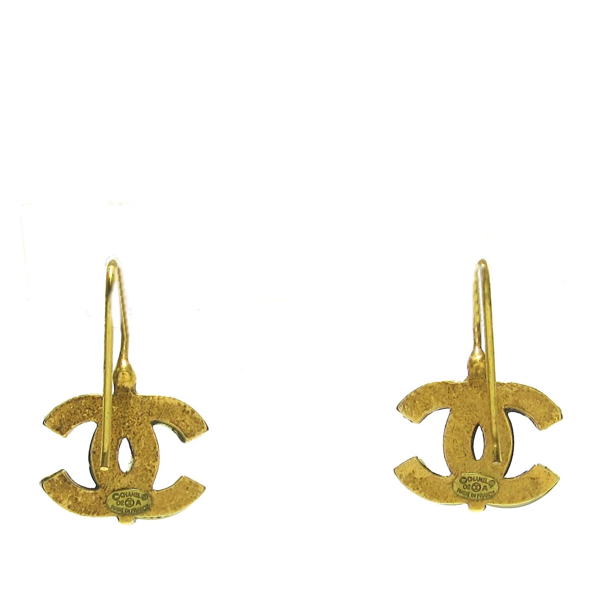 Chanel Cc Resin Hook Earrings (Shg-Asiidt)