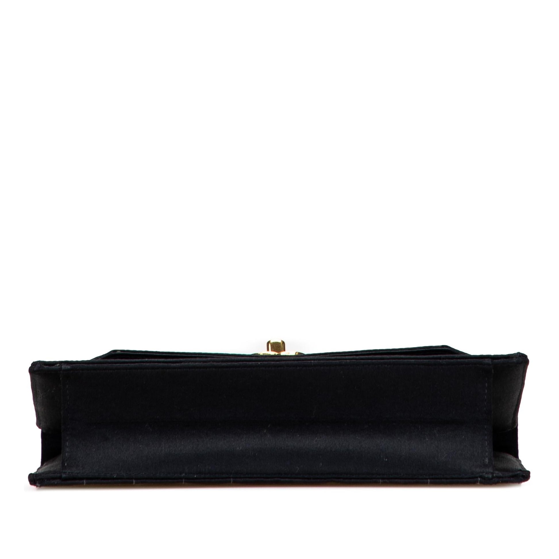 Chanel CC Satin Flap Clutch Bag