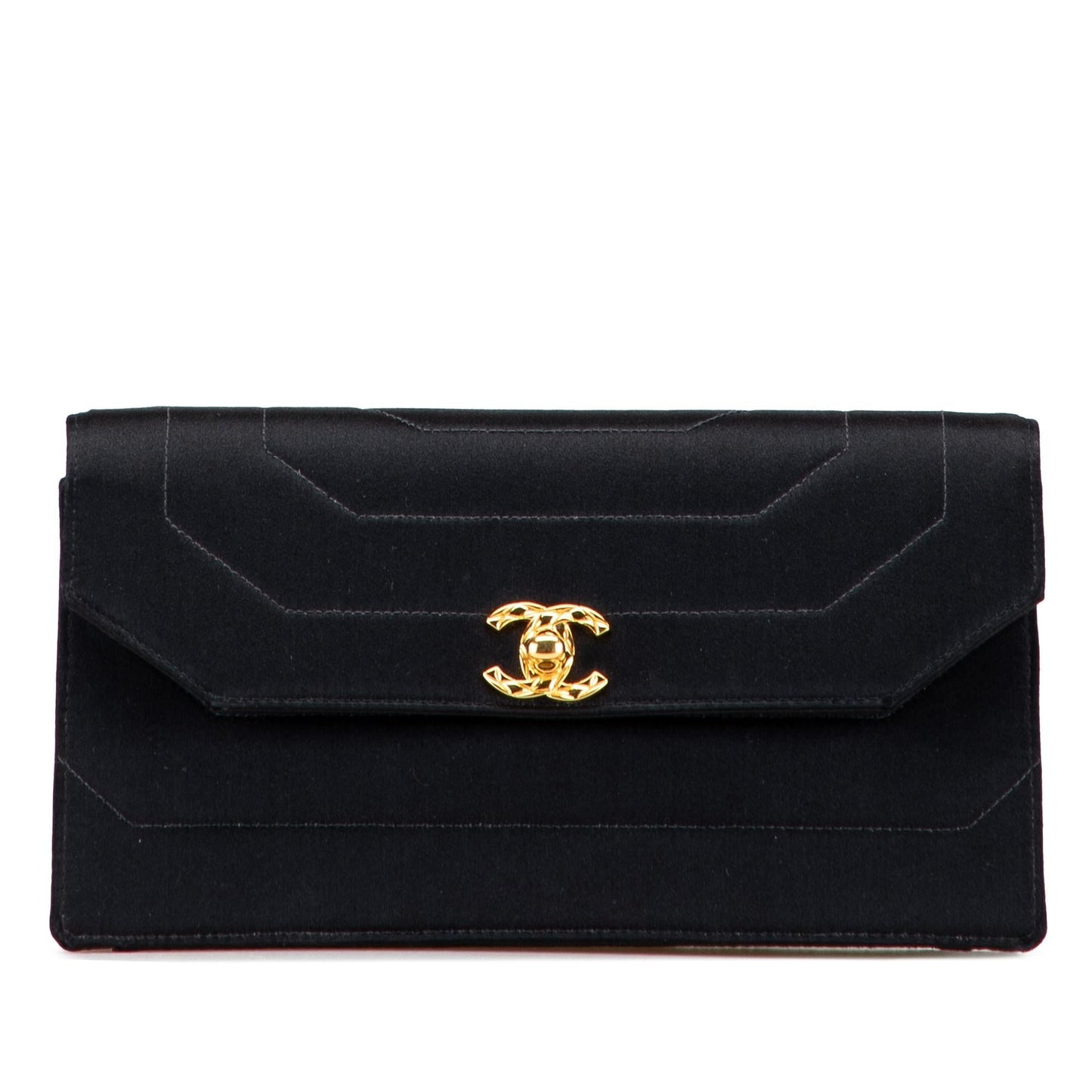 Chanel CC Satin Flap Clutch Bag