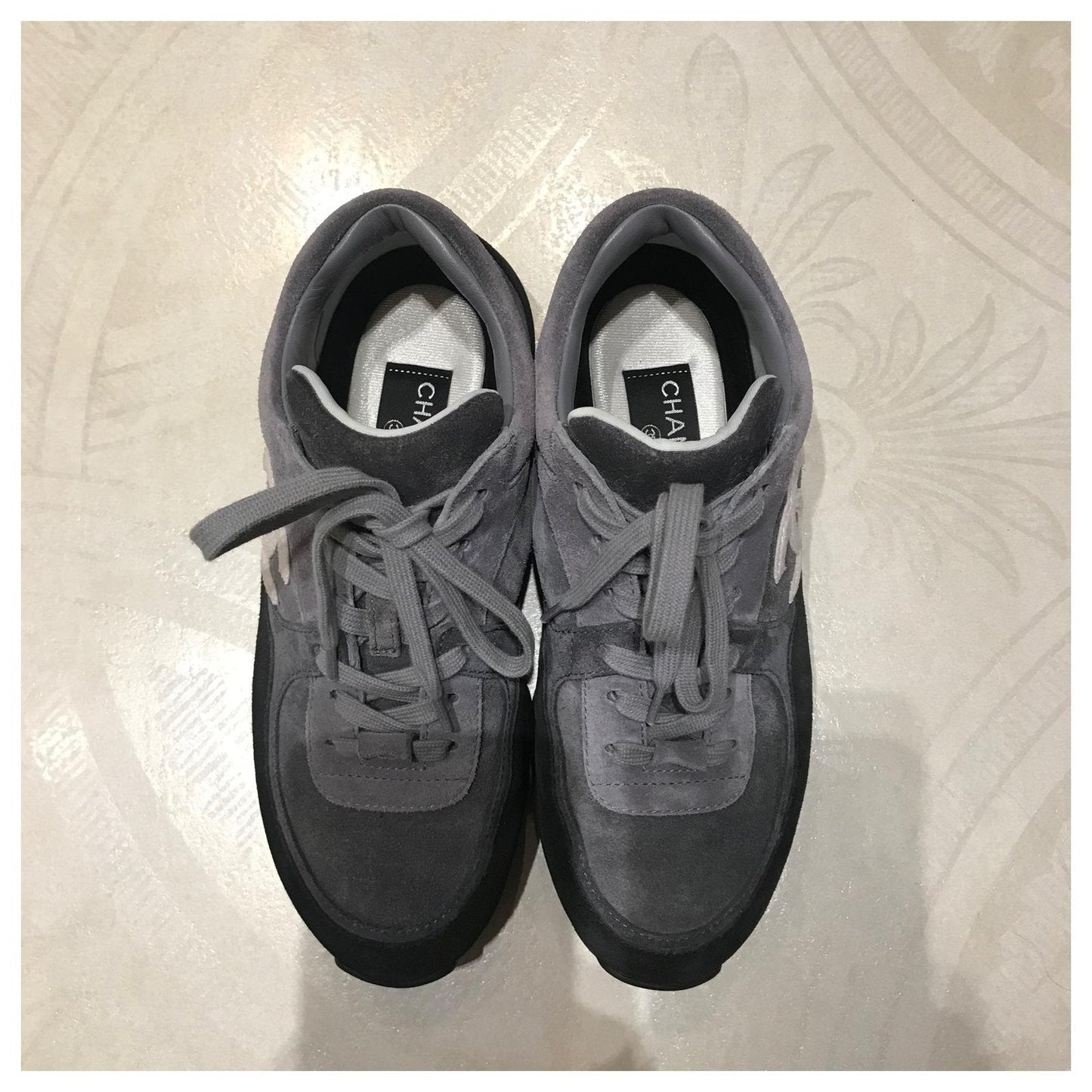 Chanel CC Suede Mixed Sneakers for Women