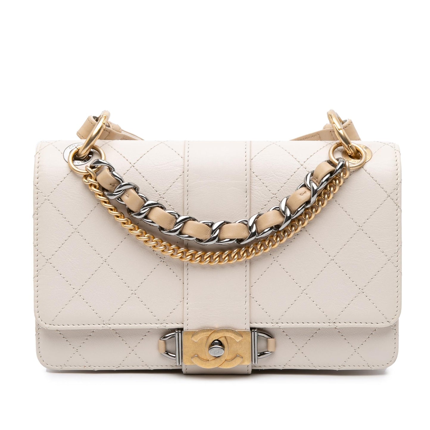 Chanel CC Stitched Calfskin Flap Handbag