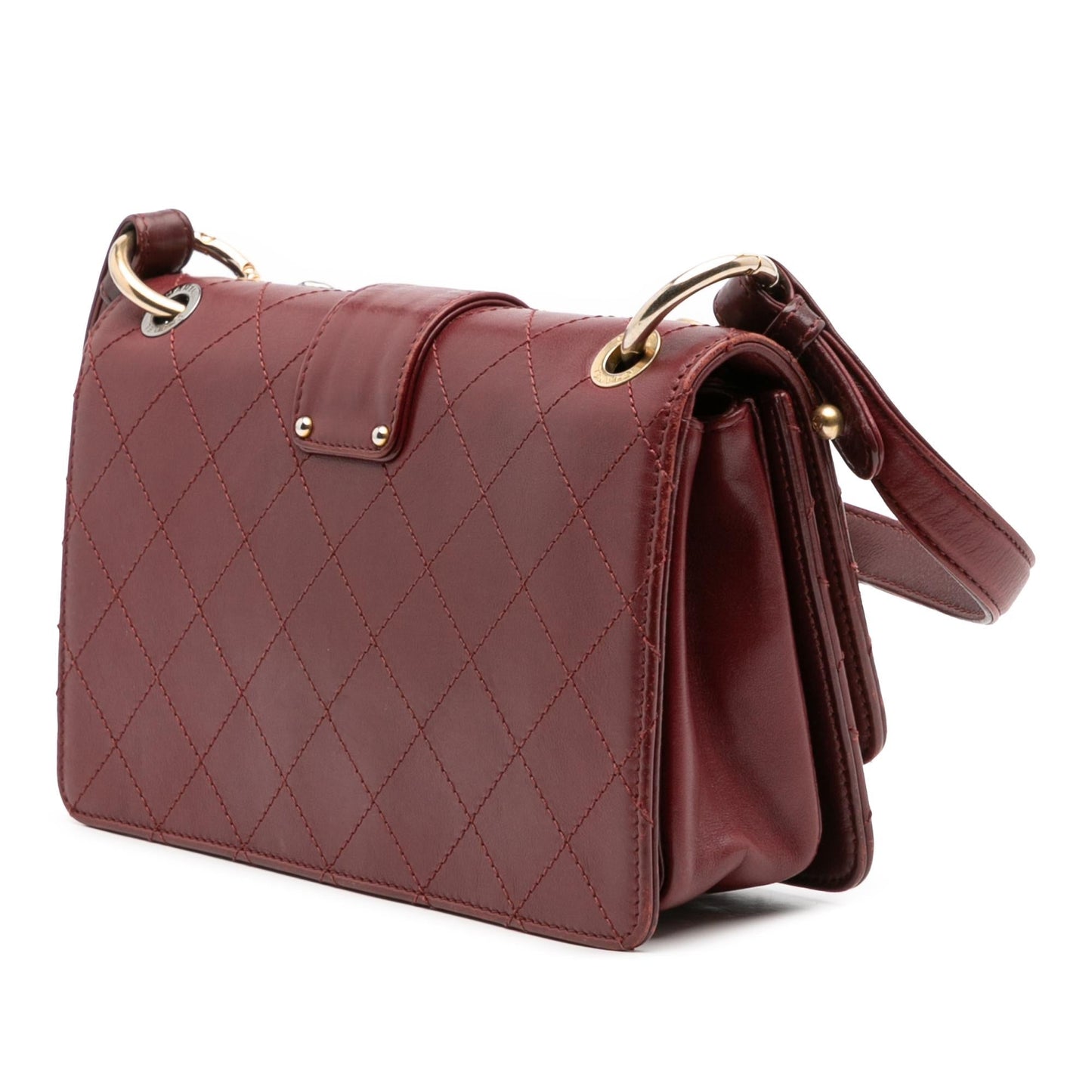 Chanel CC Stitched Calfskin Flap Handbag Flap 2