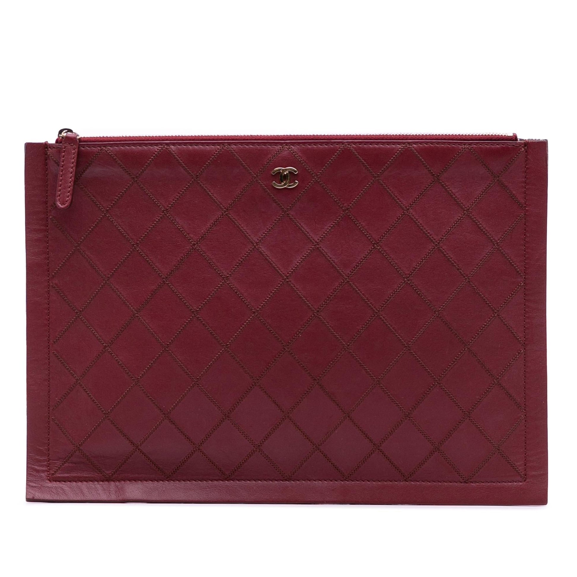 Chanel CC Stitched Lambskin Clutch Bag Clutch 1