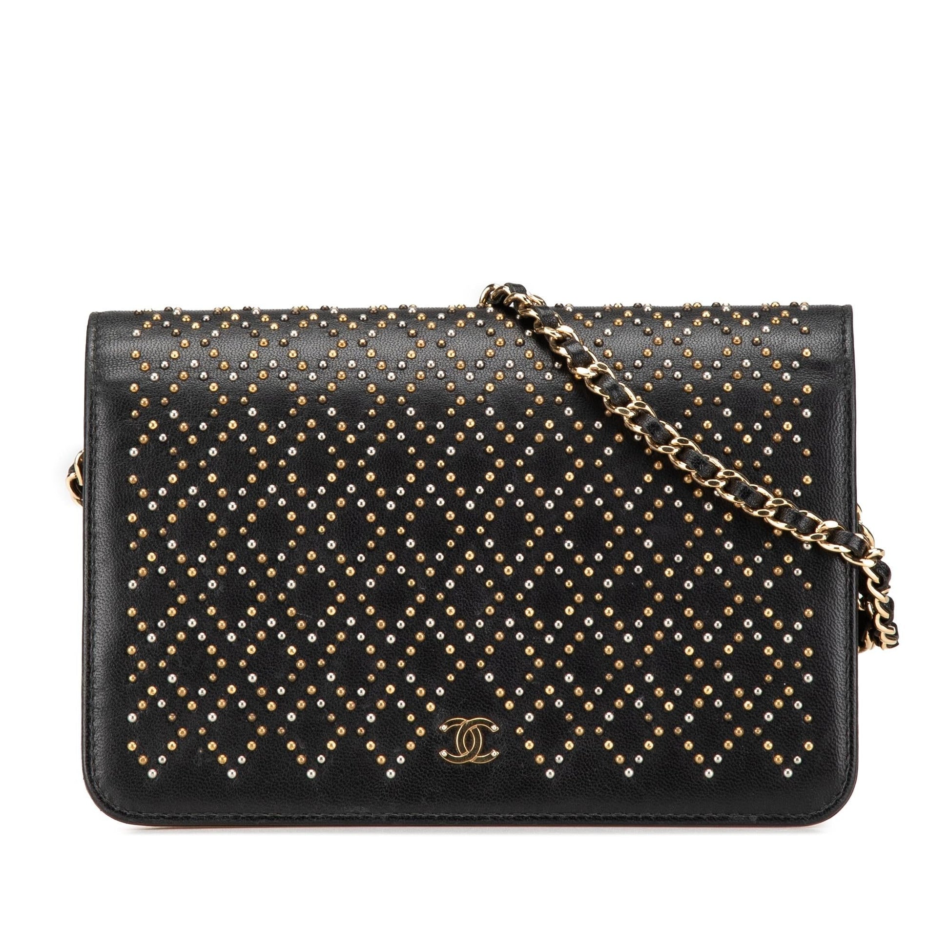 Chanel CC Studded Lambskin on Wallet Case Chain 1
