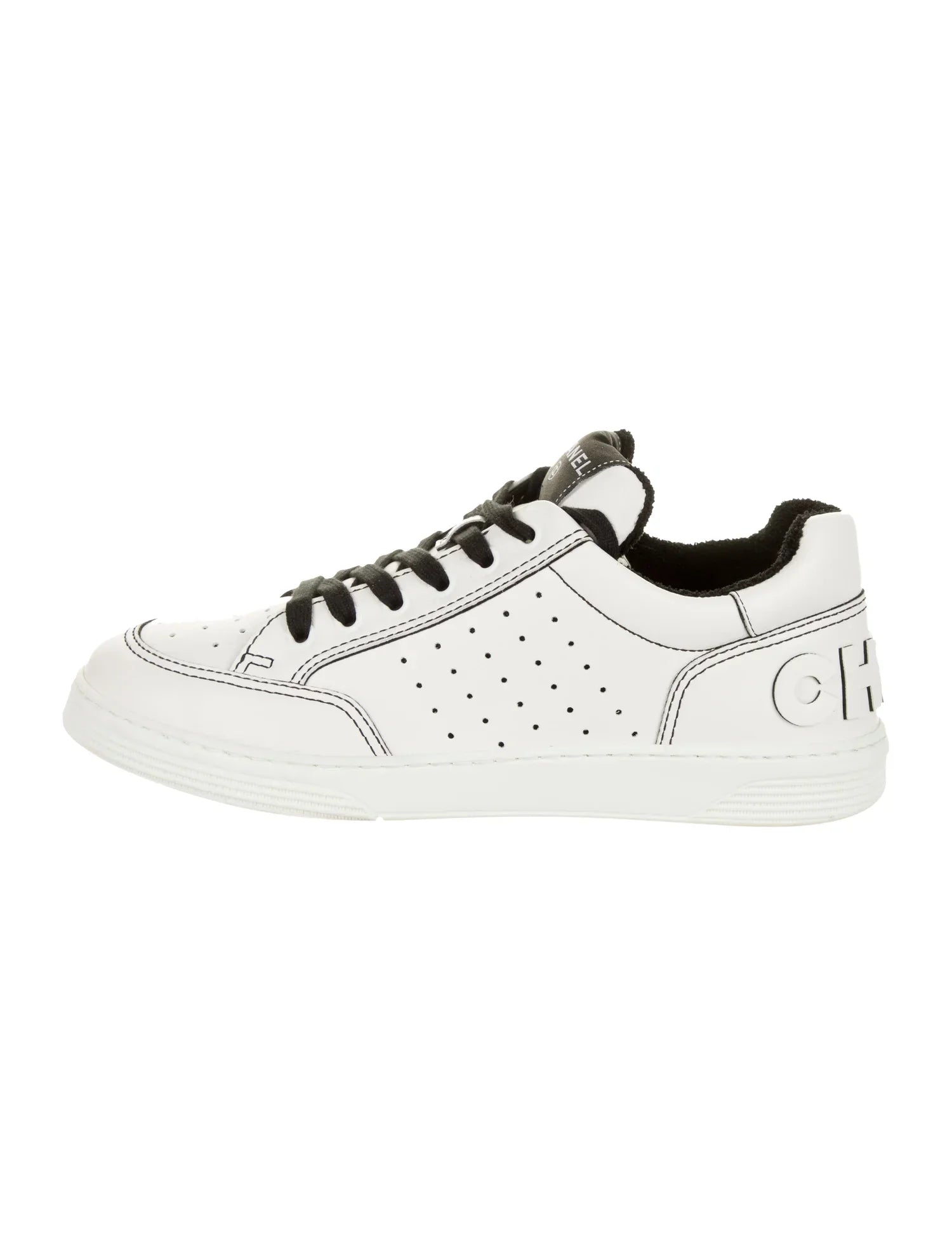 Chanel CC White Leather Trainer Sneakers for Women
