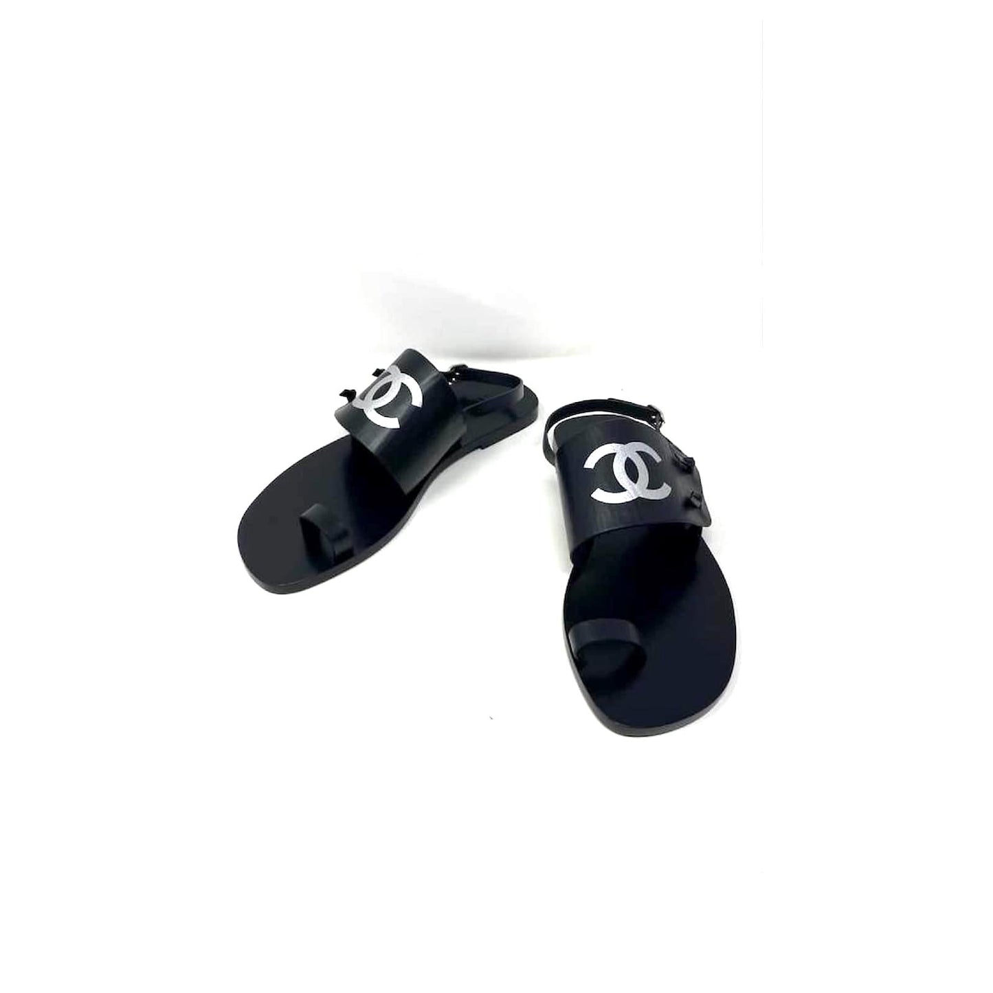 CHANEL CC THONG SLINGBACK SANDALS
