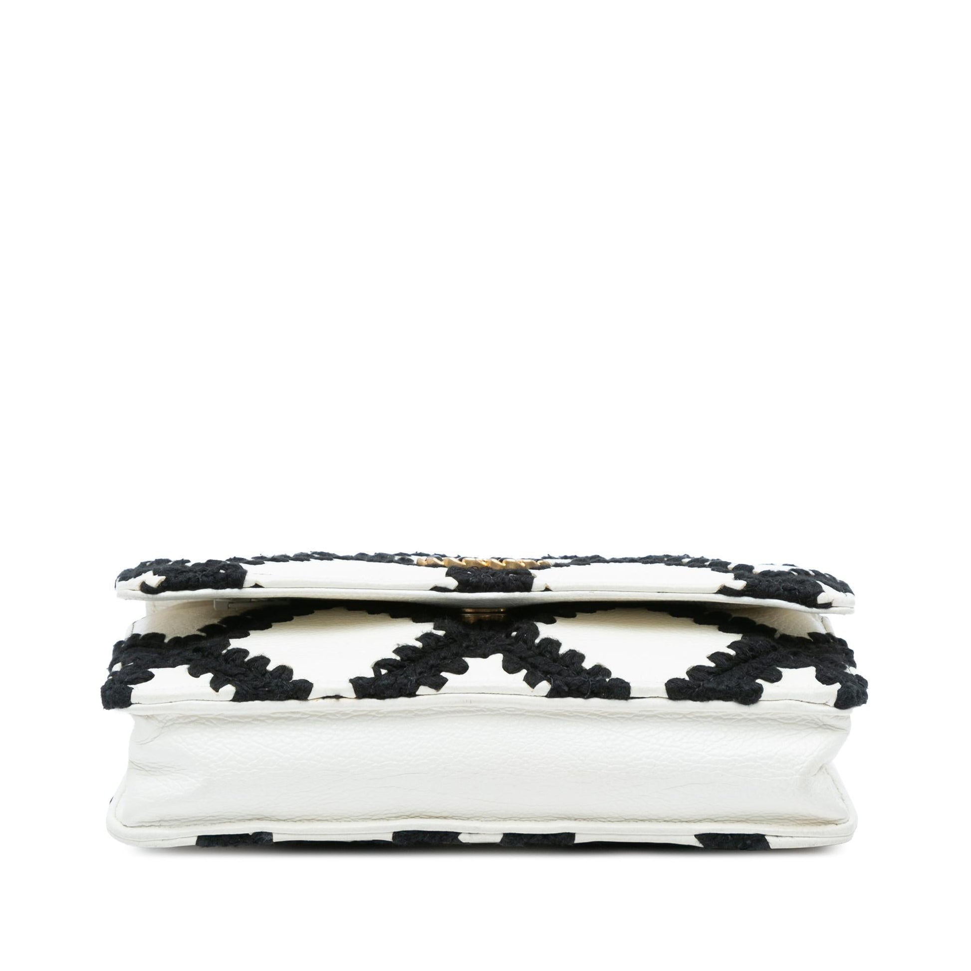Chanel Calfskin Crochet 19 On Wallet Case